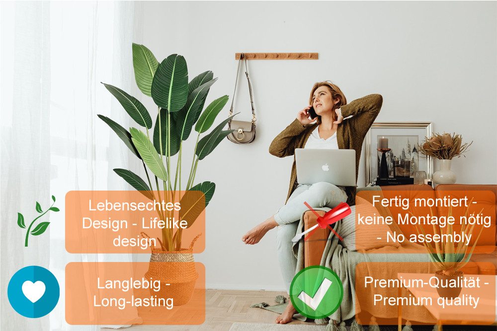 Kunstpflanze Kunstpflanze, Palme, Bananenpflanze, Groß und günstig online kaufen
