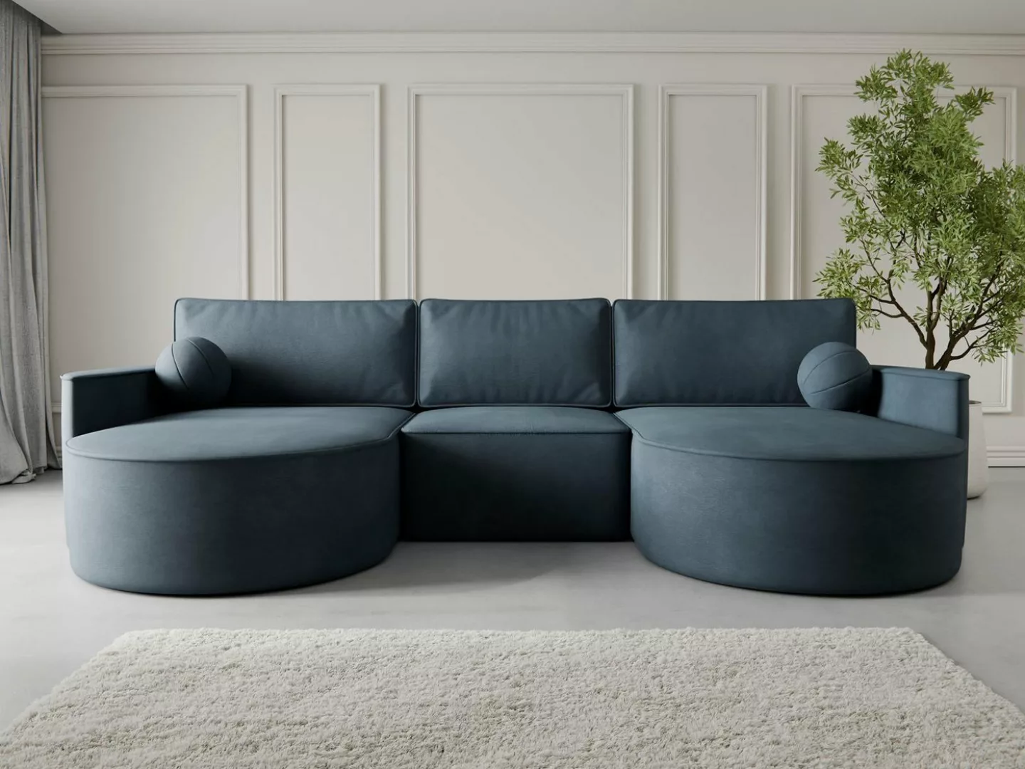 Compleo Ecksofa U Form MORENO, Couch U form, Designer Ecksofa, Breite: 310 günstig online kaufen