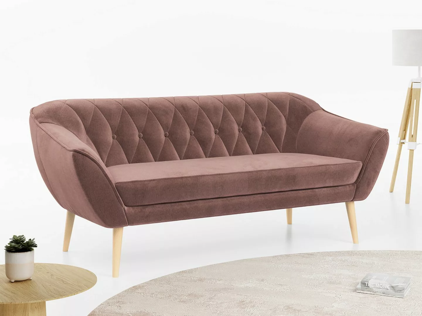 MKS MÖBEL Sofa PIRS-3 Sitzer, Skandinavischer Stil, Gesteppte Polsterung, H günstig online kaufen