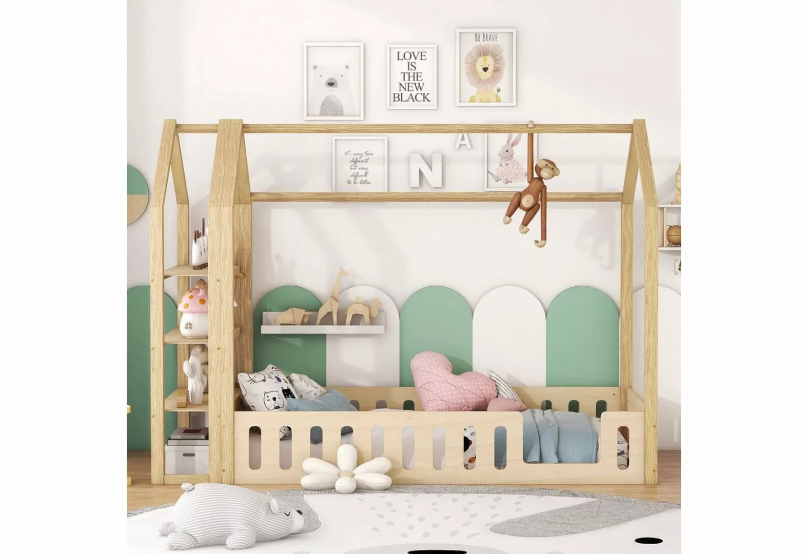 Celya Kinderbett 90 x 200cm, Flachbetten, Hausbetten, Kinderbetten mit 3 Re günstig online kaufen