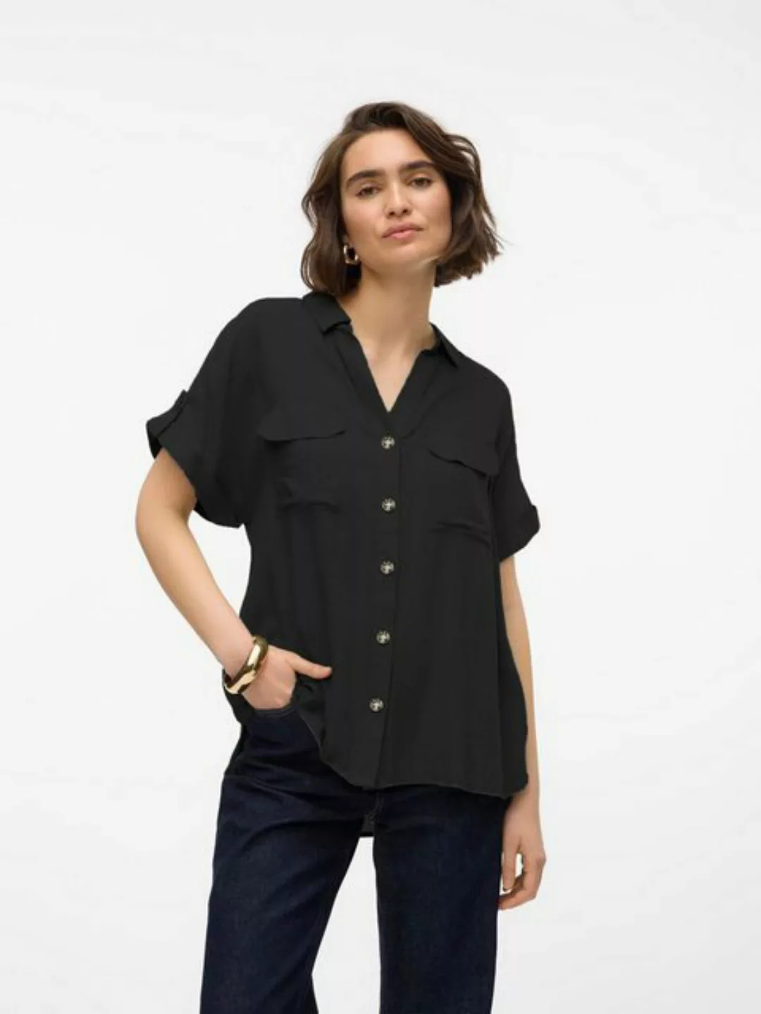 Vero Moda Hemdbluse VMBUMPY S/S SHIRT WVN GA NOOS günstig online kaufen