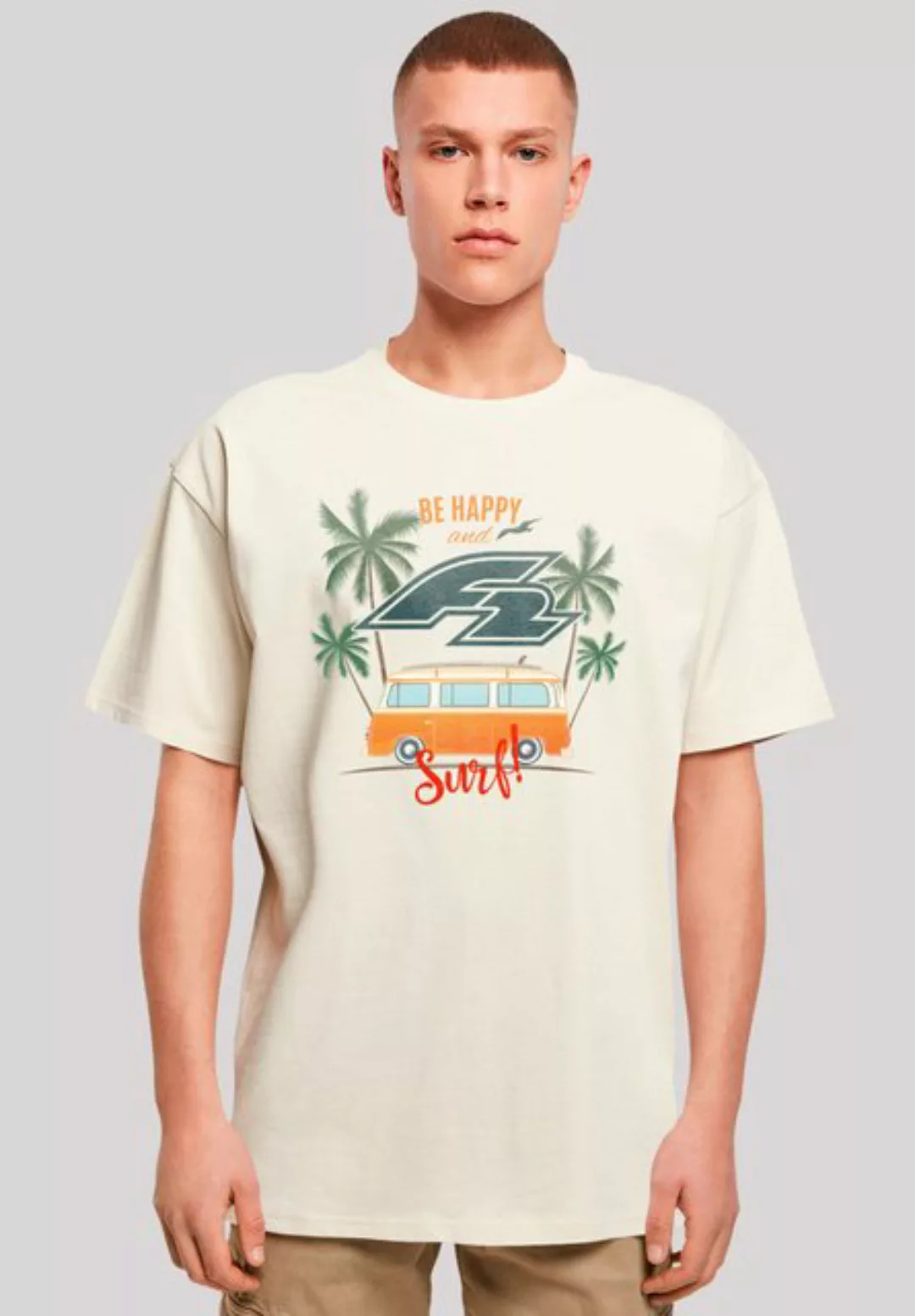 F2 T-Shirt F2 Be Happy And Surf Bulli Sommer Sommer, Surfer, Sport günstig online kaufen