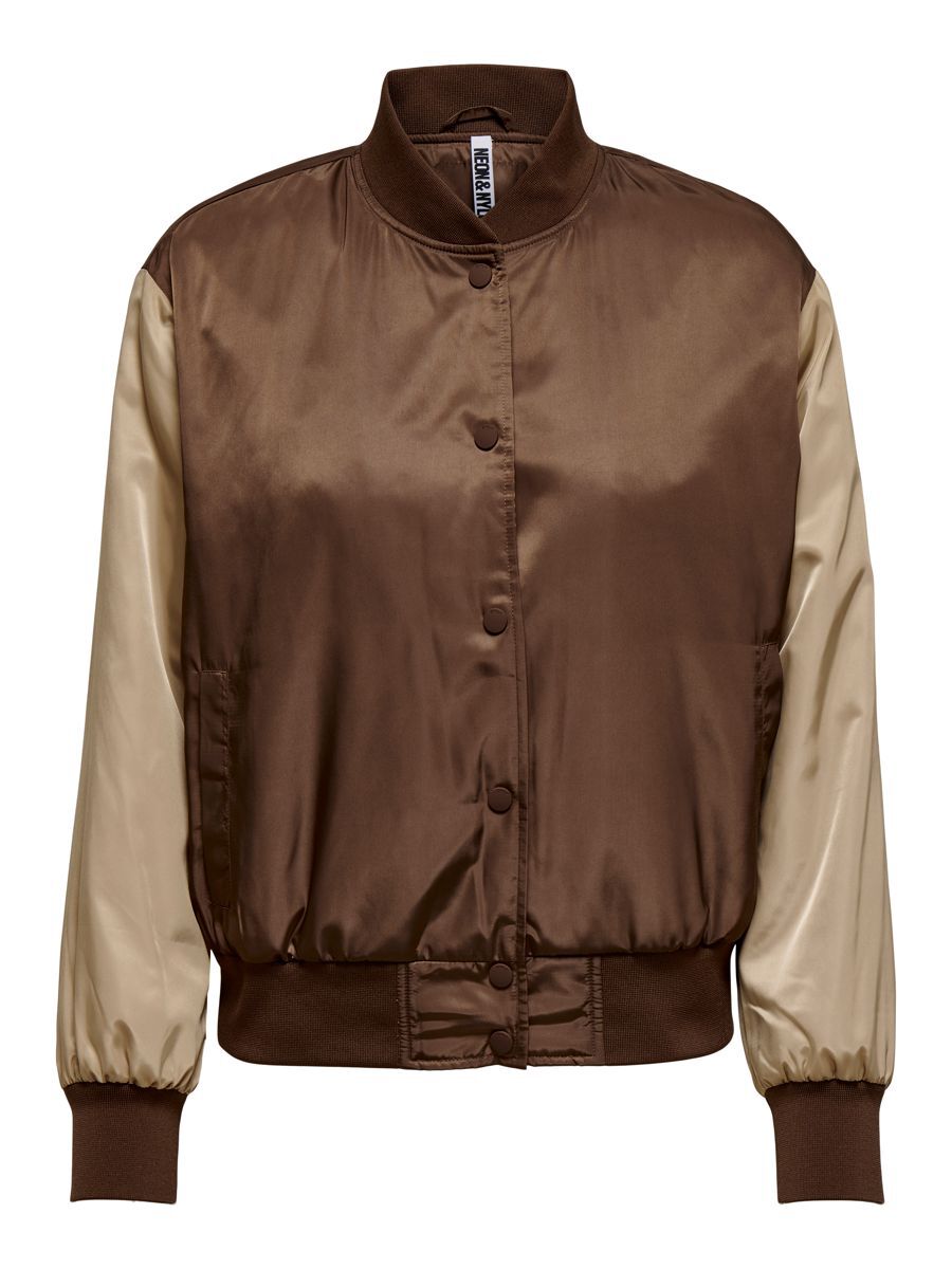 ONLY Zweifarbige Blouson- Jacke Damen Braun günstig online kaufen