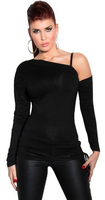 Koucla Langarmshirt an einer Schulter offen, one Shoulder Shirt günstig online kaufen