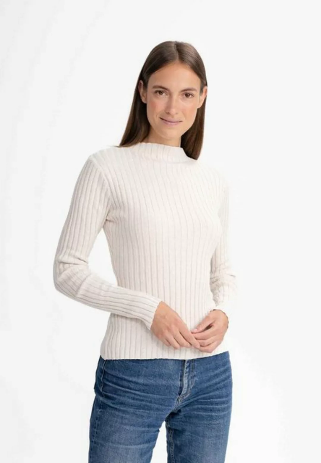 MELA Strickpullover Damen Strickpullover NAMARI Gerippte Struktur günstig online kaufen