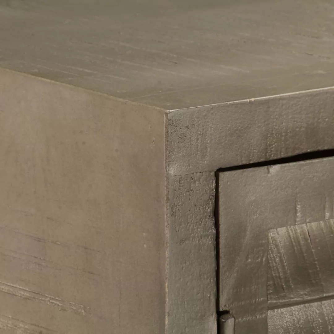 Schubladenschrank Grau Mit Messing 140 X 40 X 80 Cm Mangoholz Massiv günstig online kaufen