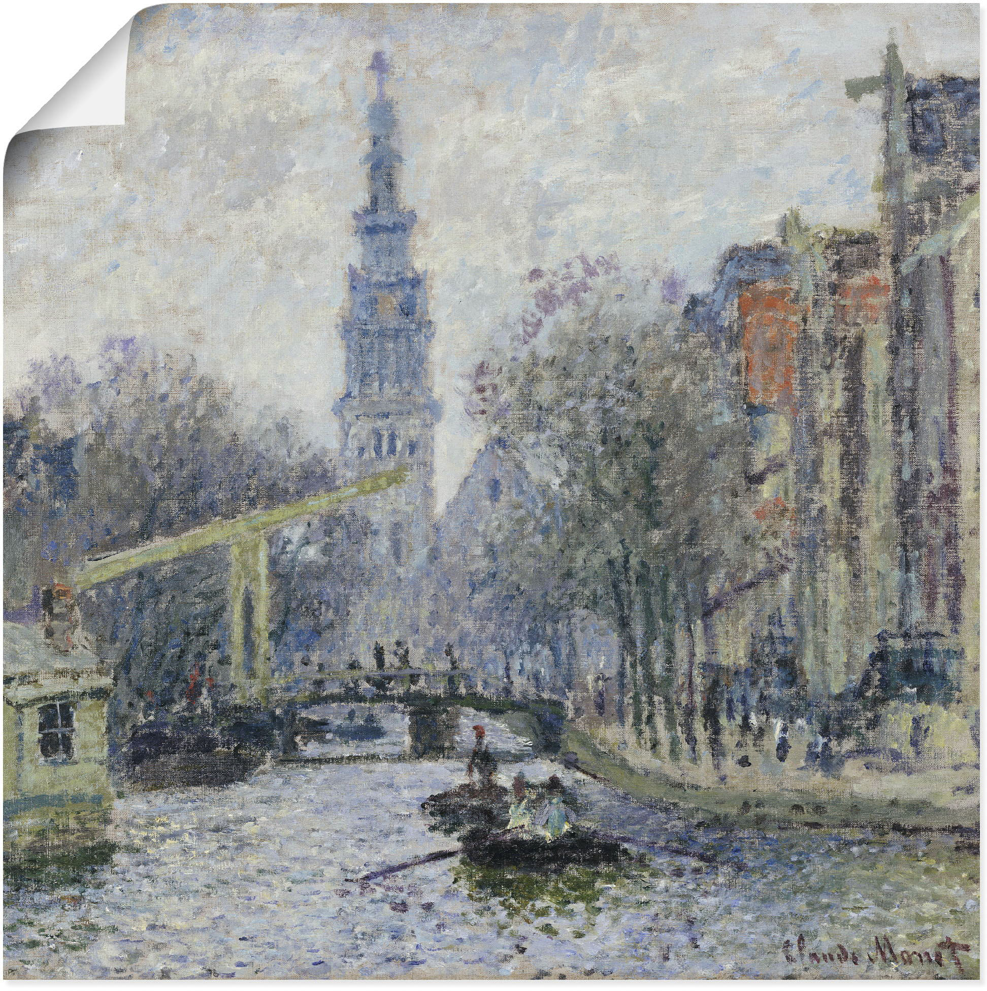 Artland Wandbild "Ansicht von Amsterdam mit Kanal. 1874", Niederlande, (1 S günstig online kaufen