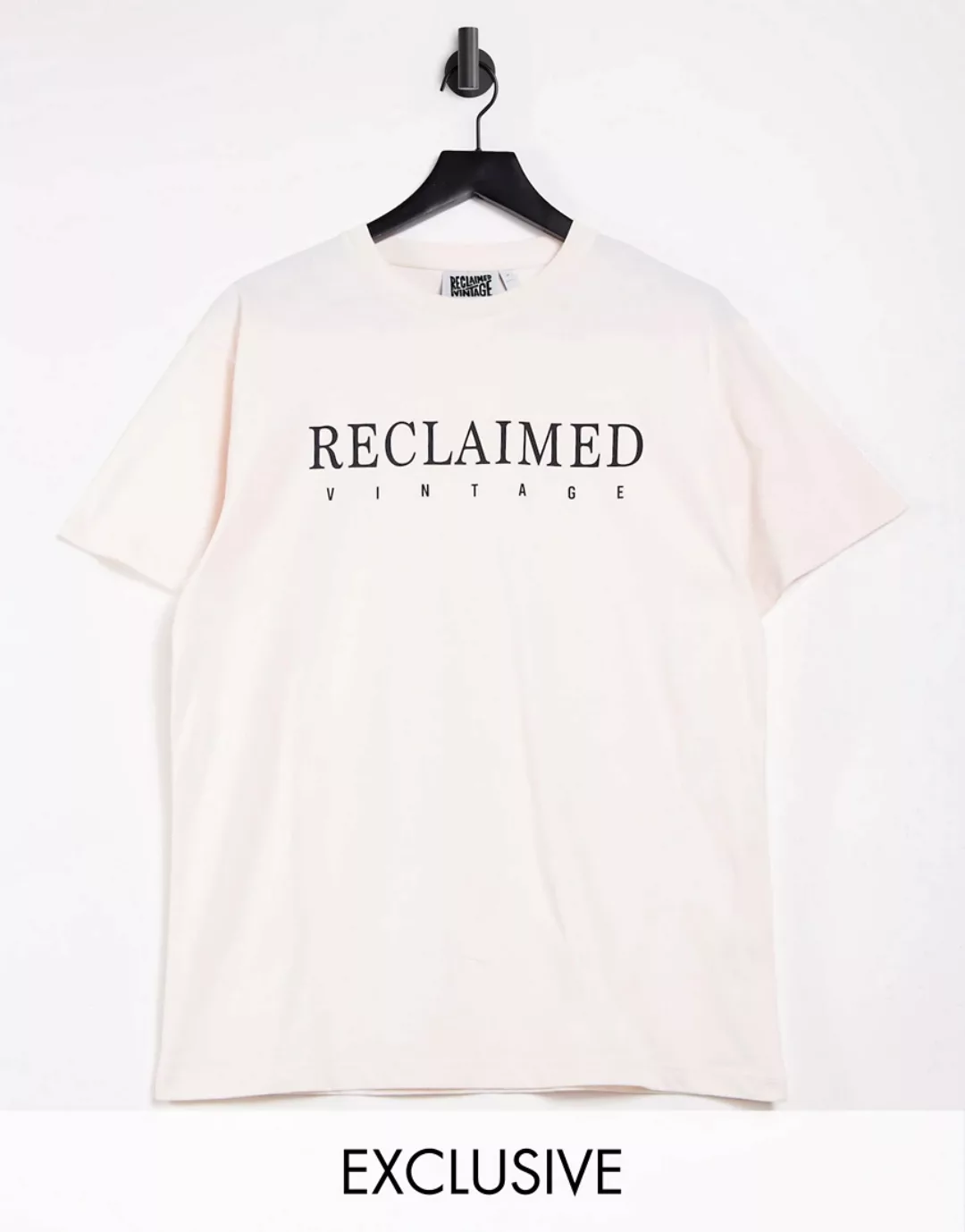 Reclaimed Vintage – Inspired – T-Shirt mit Logo in Creme-Weiß günstig online kaufen