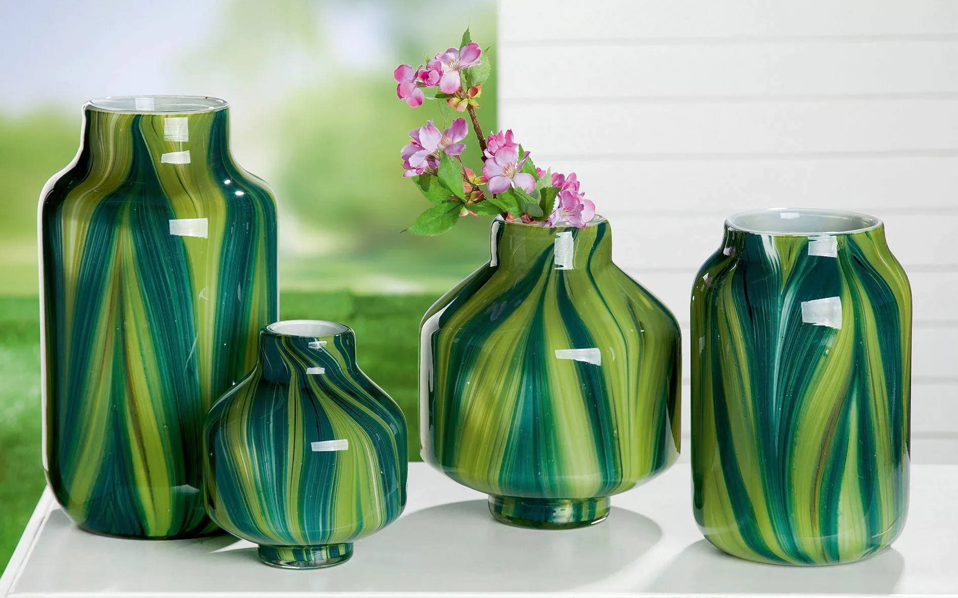 GILDE Tischvase »Verdo, Höhe ca. 23,5 cm«, (1 St.), dekorative Vase aus Gla günstig online kaufen