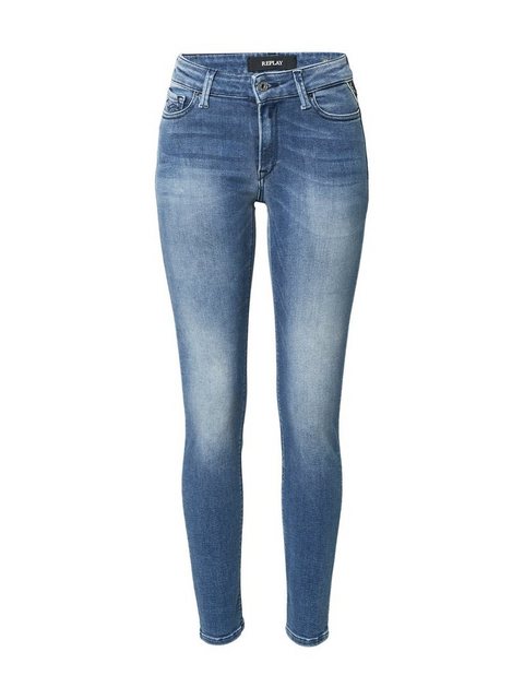 Replay Damen Jeans Luzien - Skinny Fit - Blau - Medium Blue Denim günstig online kaufen