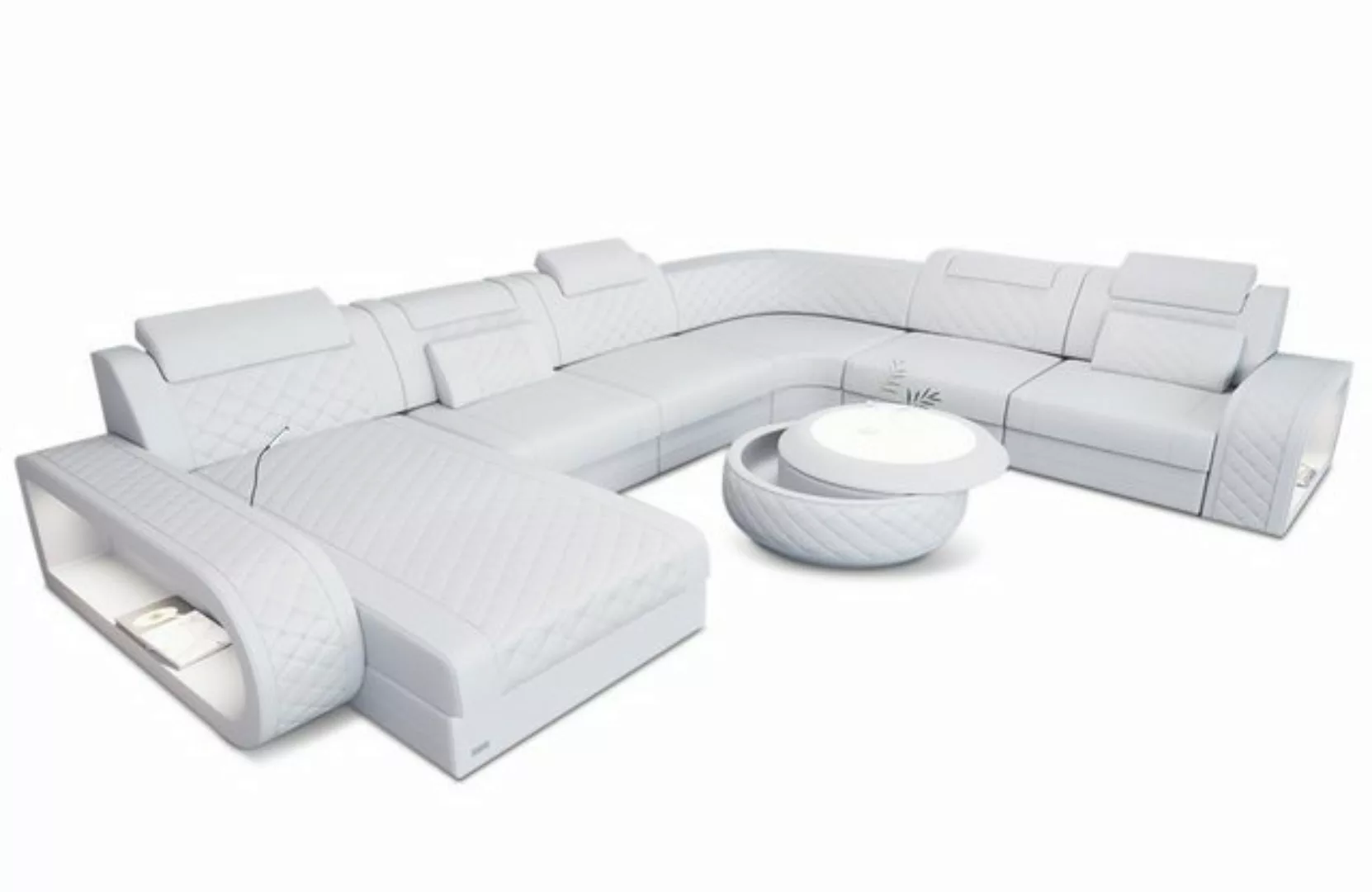 Sofa Dreams Wohnlandschaft Ledercouch Sofa Leder Berlin XXL U Form Ledersof günstig online kaufen