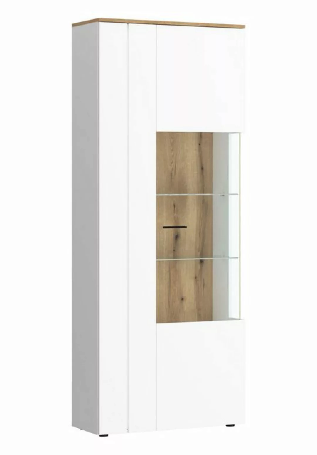 Feldmann-Wohnen Vitrine Dalano (2 Türen, 9 Holzböden, 2 Glasböden, 1-St., m günstig online kaufen