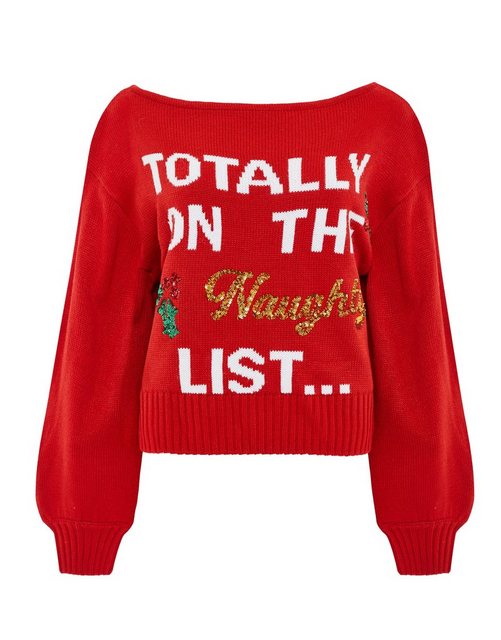 Threadbare Weihnachtspullover Naughty List günstig online kaufen