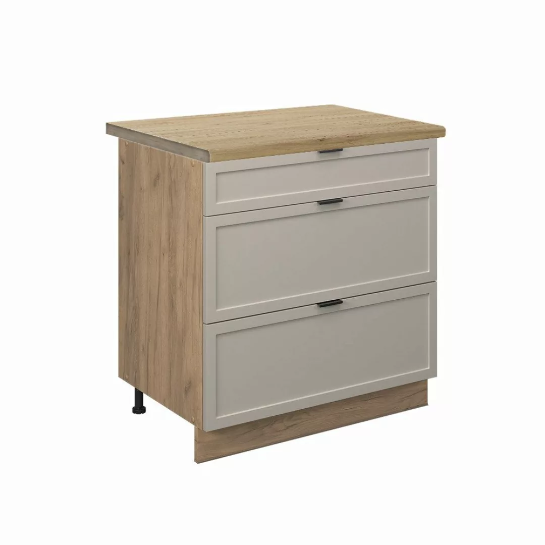 Vicco Unterschrank Fame-Line, GrauBeige/Goldkraft Eiche, 80 günstig online kaufen