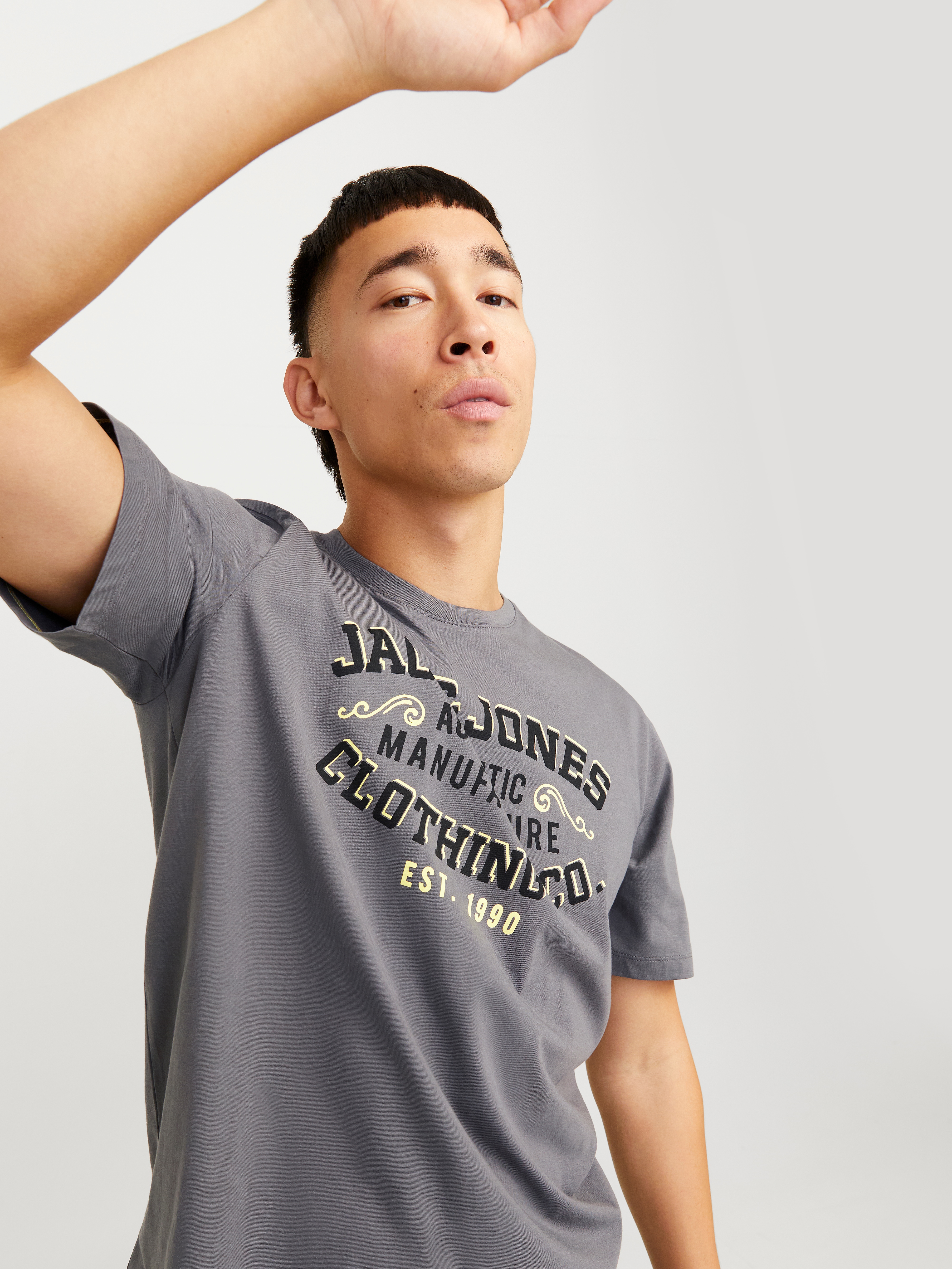 Jack & Jones Rundhalsshirt "JJELOGO TEE SS O-NECK 2 COL SS25 SN", mit Logo günstig online kaufen