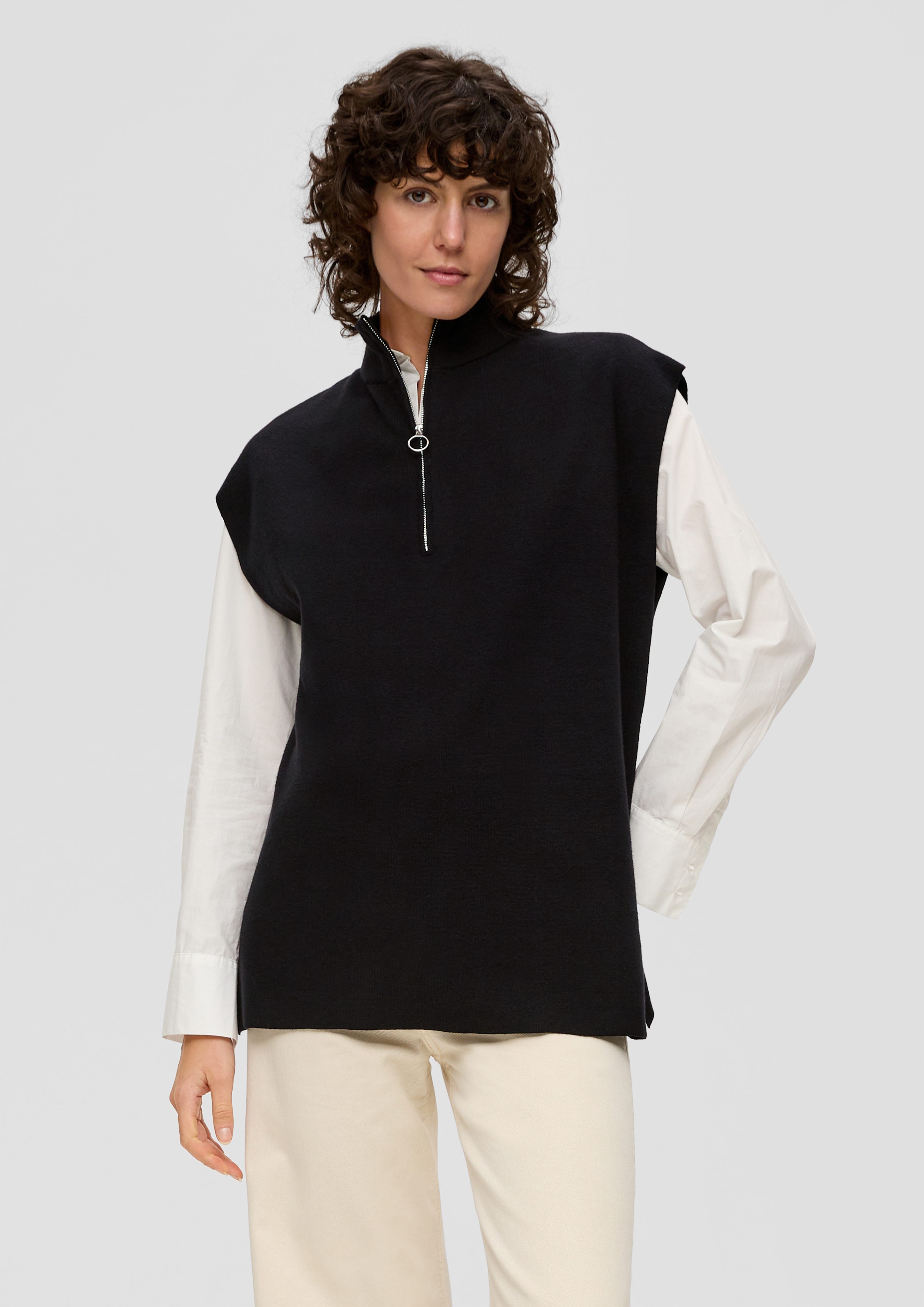 s.Oliver Strickpullover Strickpullunder mit seitlich geschlitzem günstig online kaufen