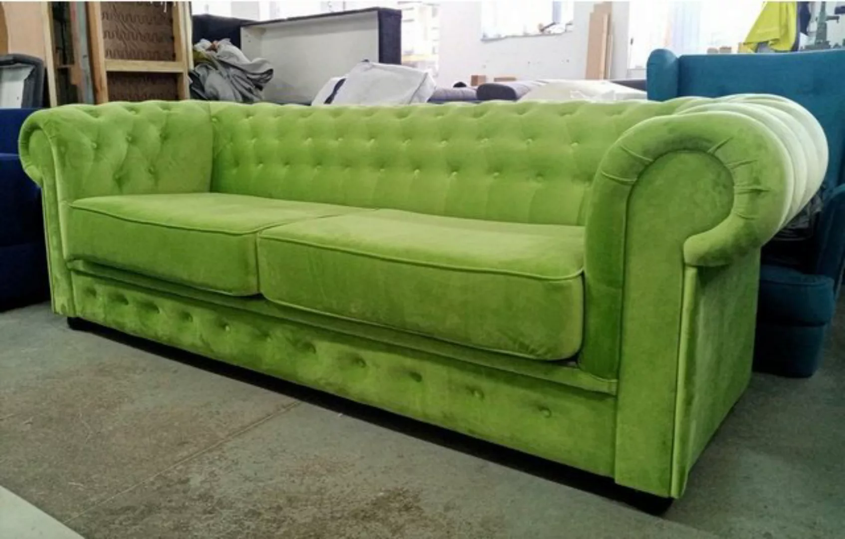 JVmoebel Sofa Chesterfield Sofa 2-Sitzer Polsterung Metall Design Stilvolle günstig online kaufen