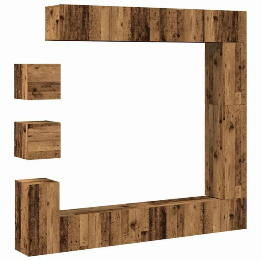 vidaXL TV-Schrank 9-tlg. TV-Schrank-Set Wandmontage Altholz-Optik Holzwerks günstig online kaufen