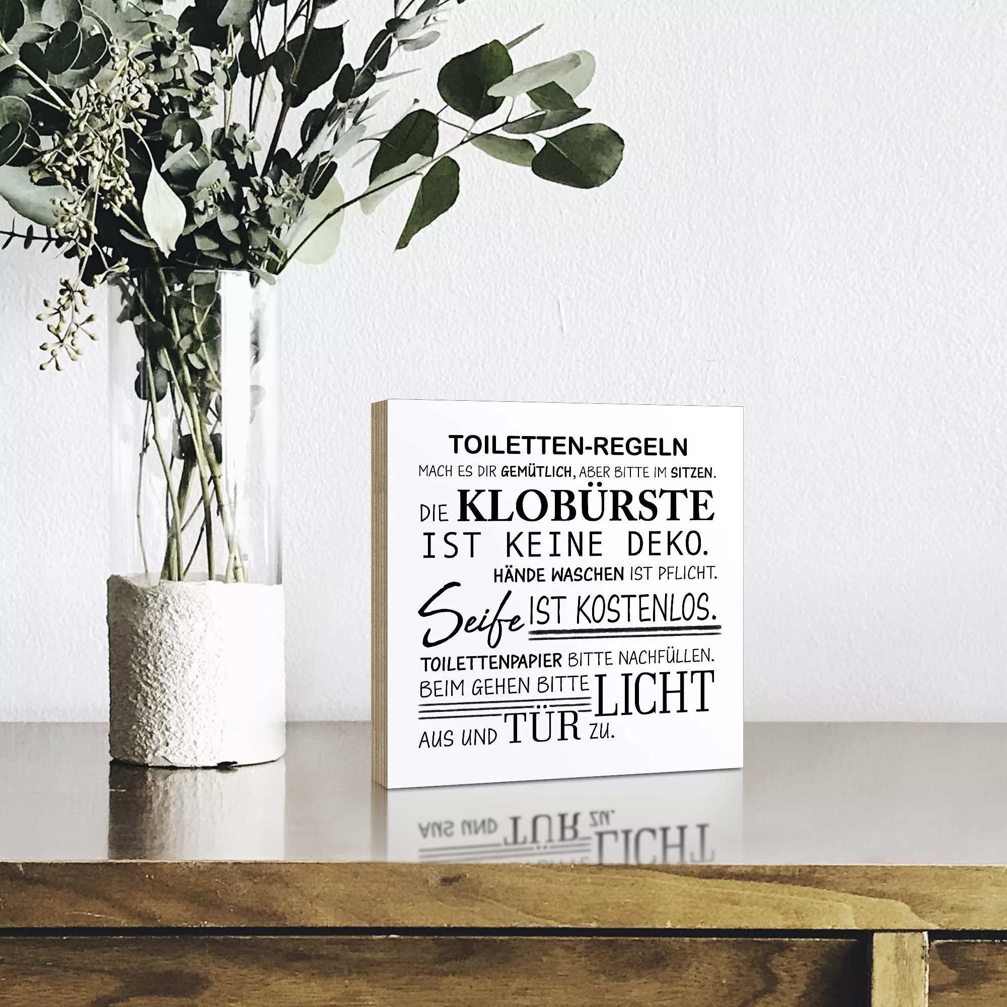 Artland Holzbild "Toilettenregeln", Sprüche & Texte, (1 St.) günstig online kaufen