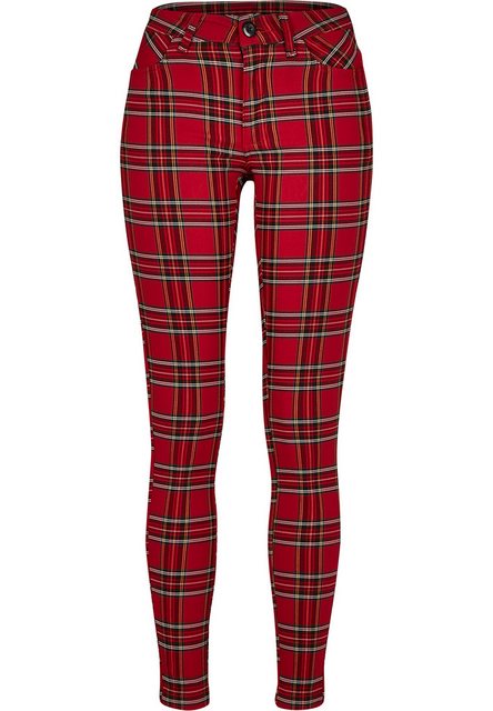 URBAN CLASSICS Stoffhose "Urban Classics Damen Ladies Skinny Tartan Pants", günstig online kaufen