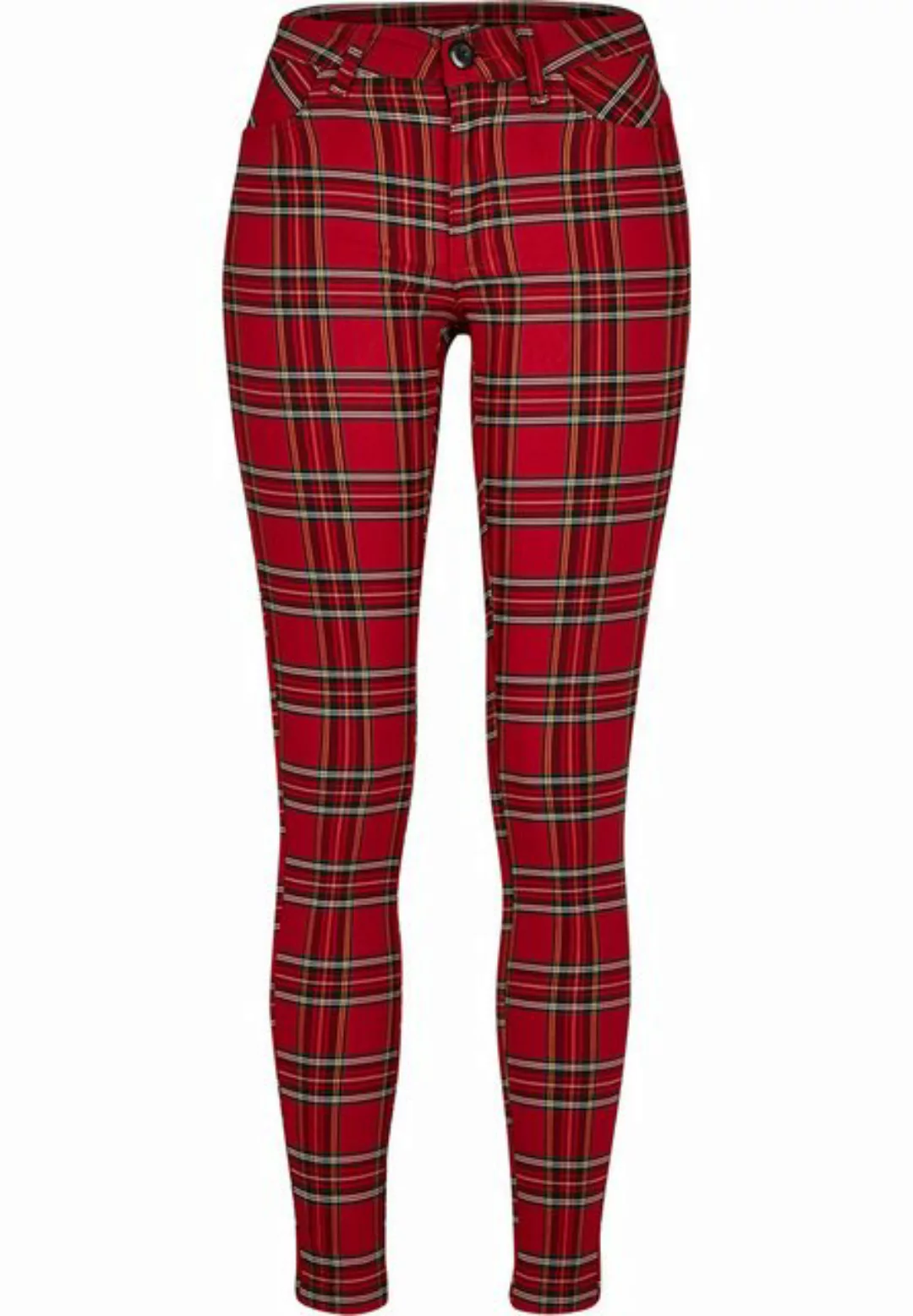 URBAN CLASSICS Stoffhose TB2848 - Ladies Skinny Tartan Pants red/blk 31 günstig online kaufen