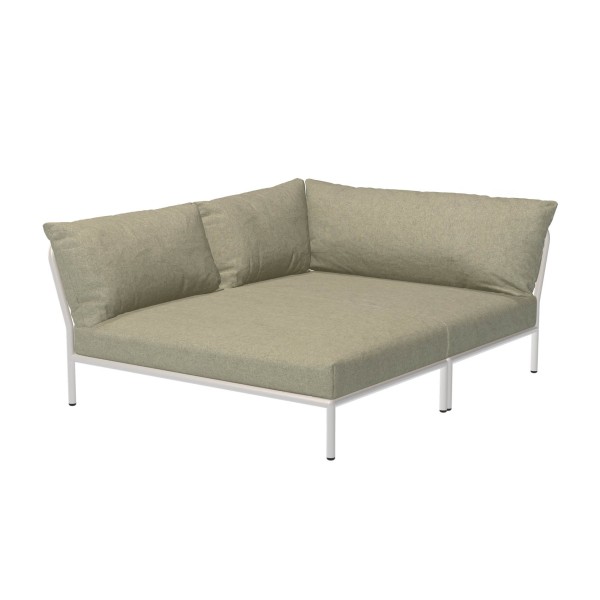 LEVEL2 Outdoor Eck-Sofa Lounge-Modul 5 Moosgrün Weiß Links günstig online kaufen