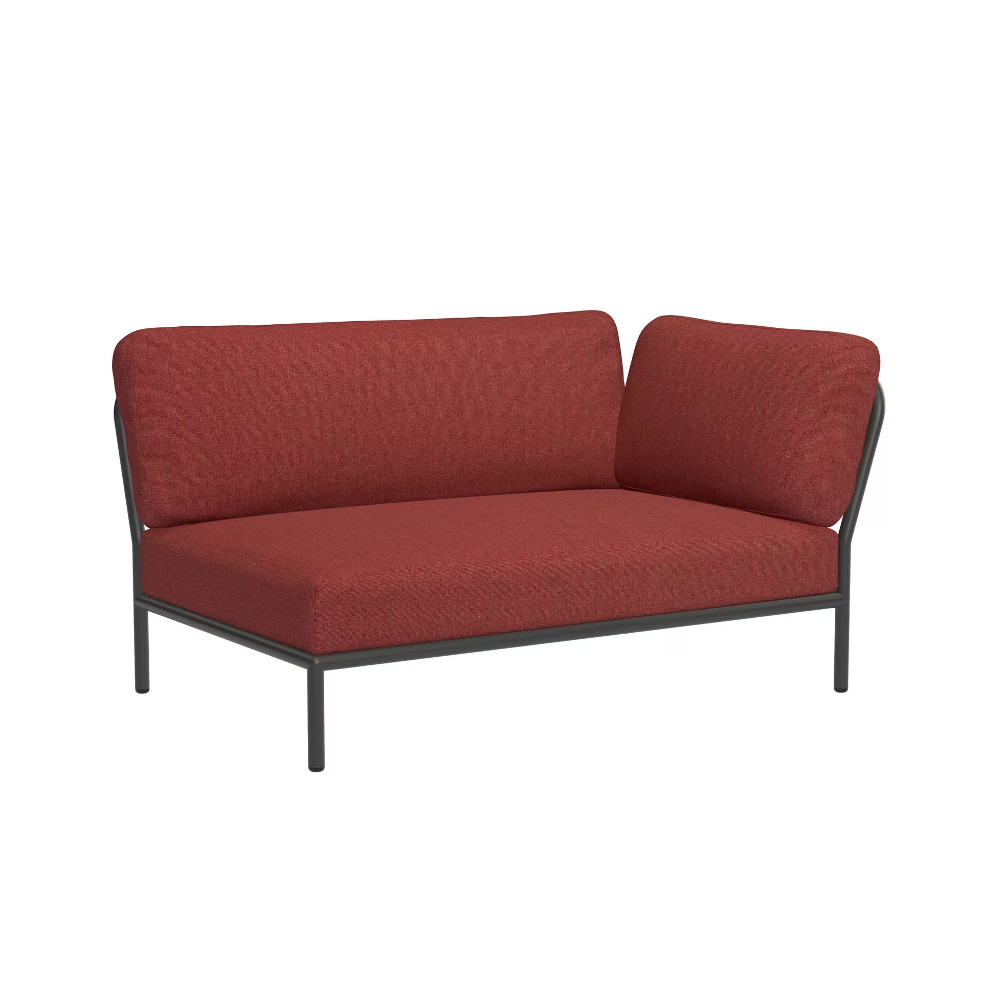 LEVEL Outdoor Sofa Lounge-Modul 2 Scharlachrot Dunkelgrau Rechts günstig online kaufen