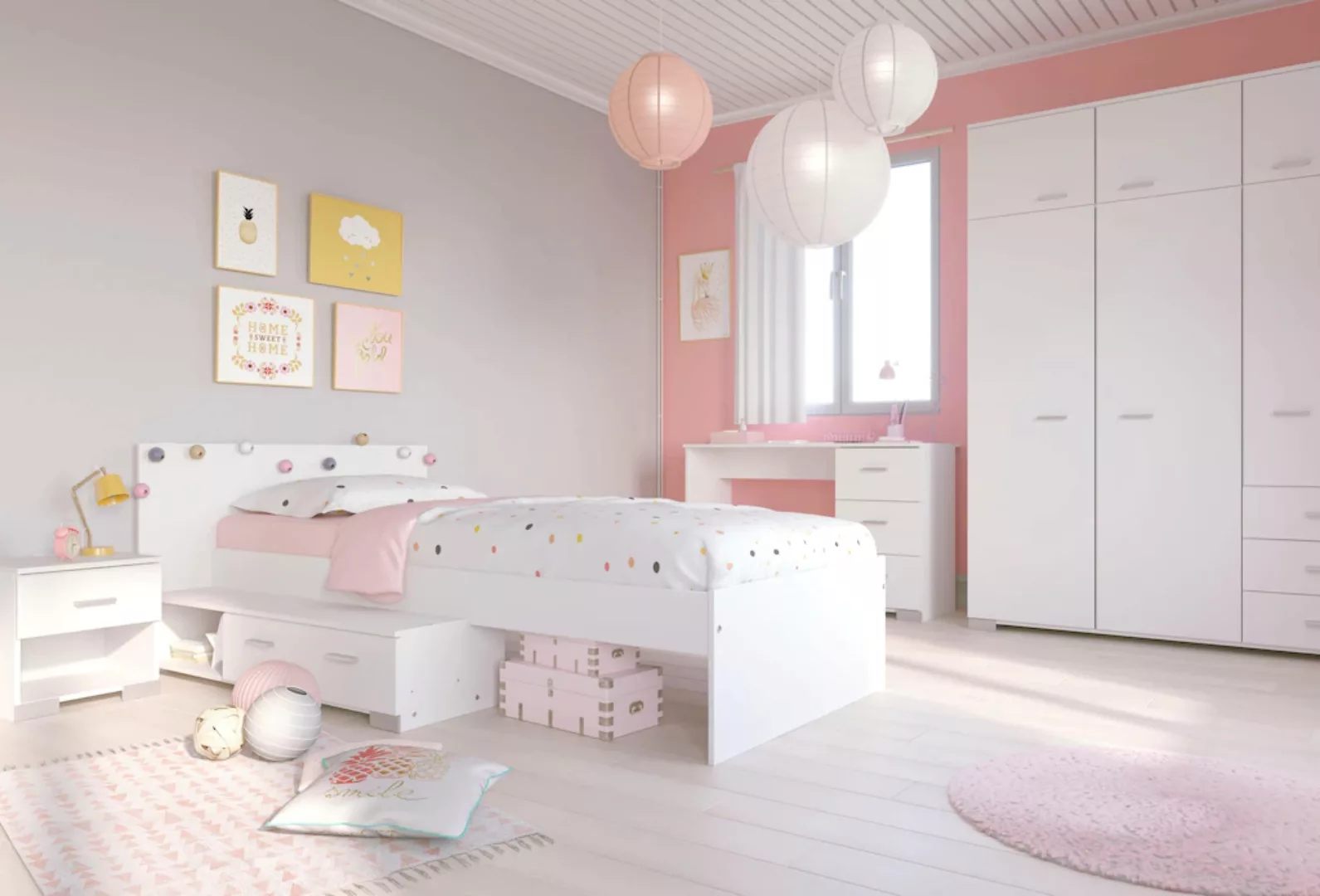 Parisot Jugendzimmer-Set "Galaxy", (Set, 4 St., Kleiderschrank, Bett, Nacht günstig online kaufen
