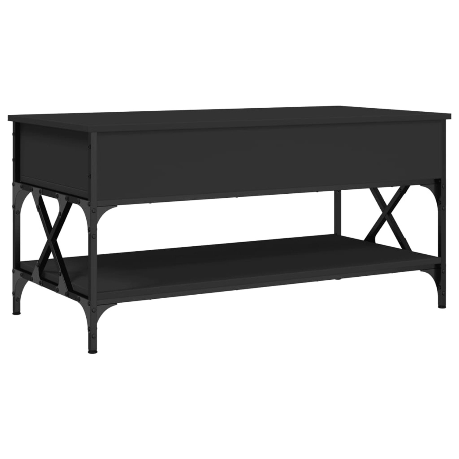 vidaXL Couchtisch Schwarz 100x50x50 cm Holzwerkstoff und Metall Modell 1 günstig online kaufen