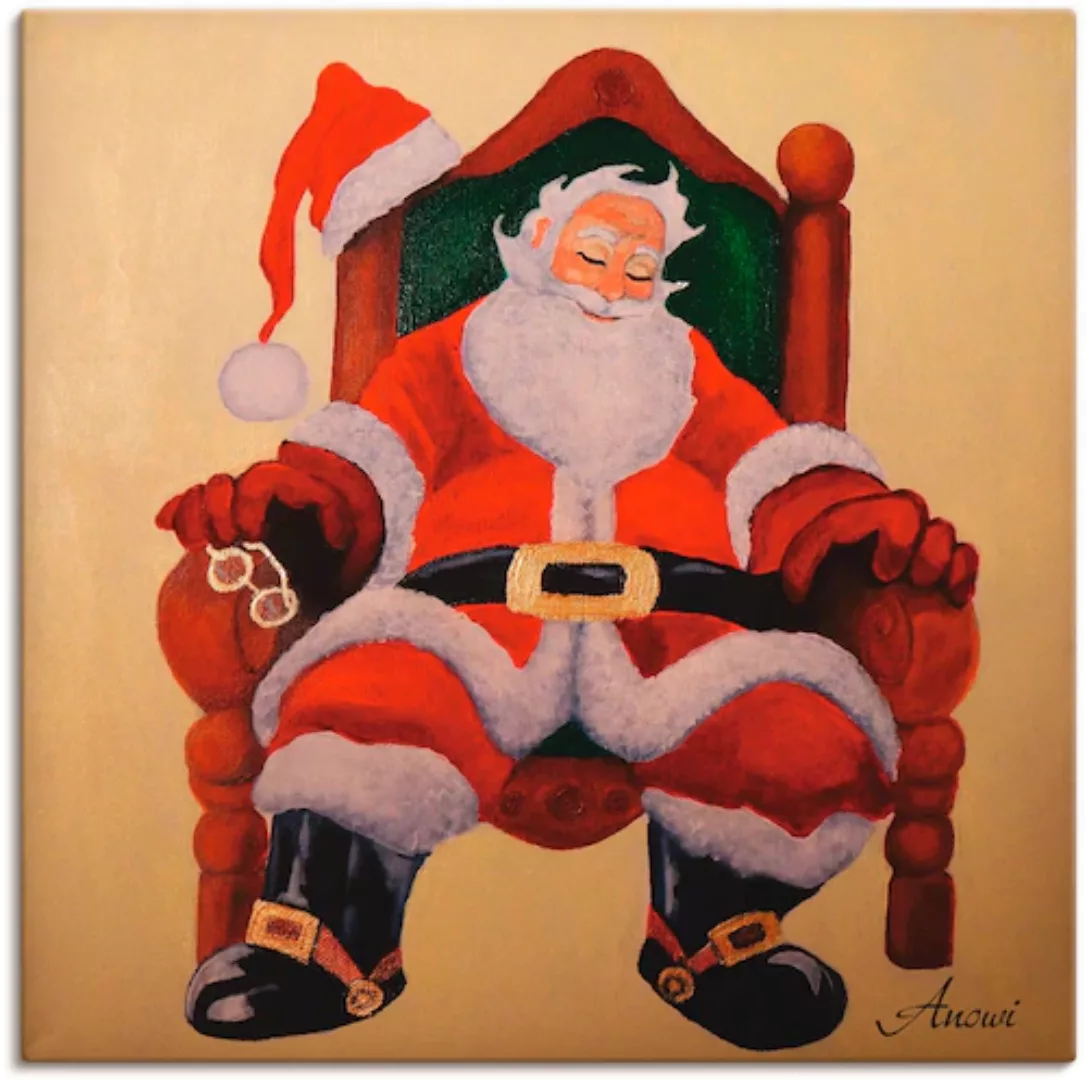 Artland Leinwandbild »Schlafender Weihnachtsmann«, Weihnachten, (1 St.) günstig online kaufen