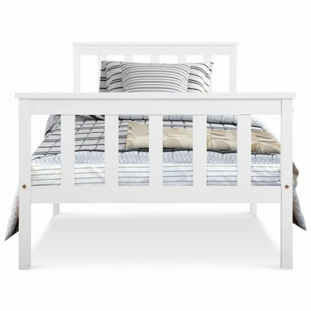 Yorbay Holzbett Einzelbett Massivholz Kinderbett Jugendbett 90 x 200 cm, au günstig online kaufen