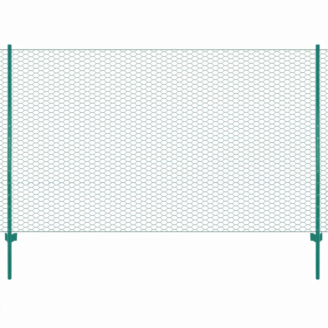 Maschendrahtzaun Mit Pfosten Stahl 25 X 2 M Grün günstig online kaufen