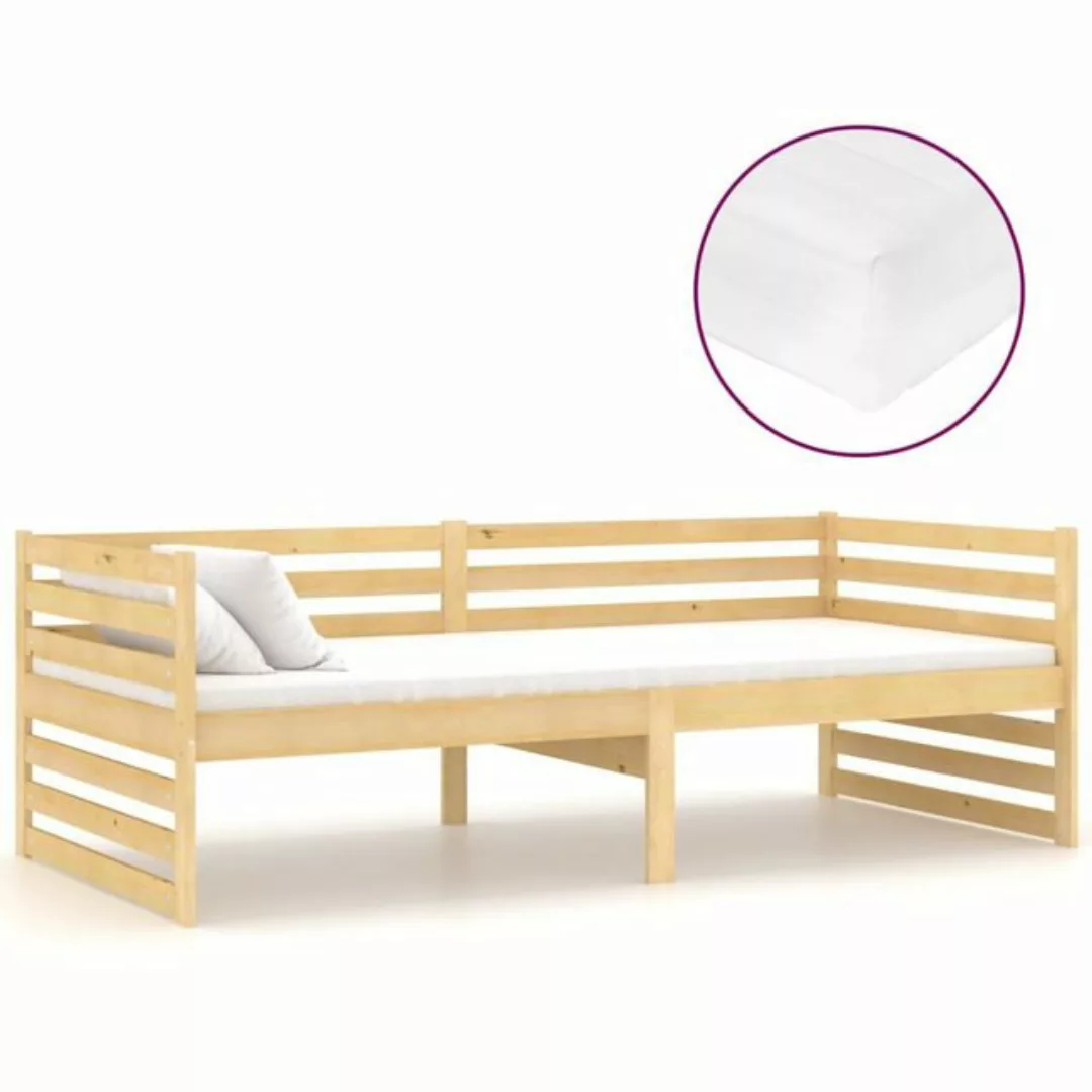 vidaXL Bettgestell Tagesbett Gästebett mit Matratze 90x200 cm Massivholz Ki günstig online kaufen