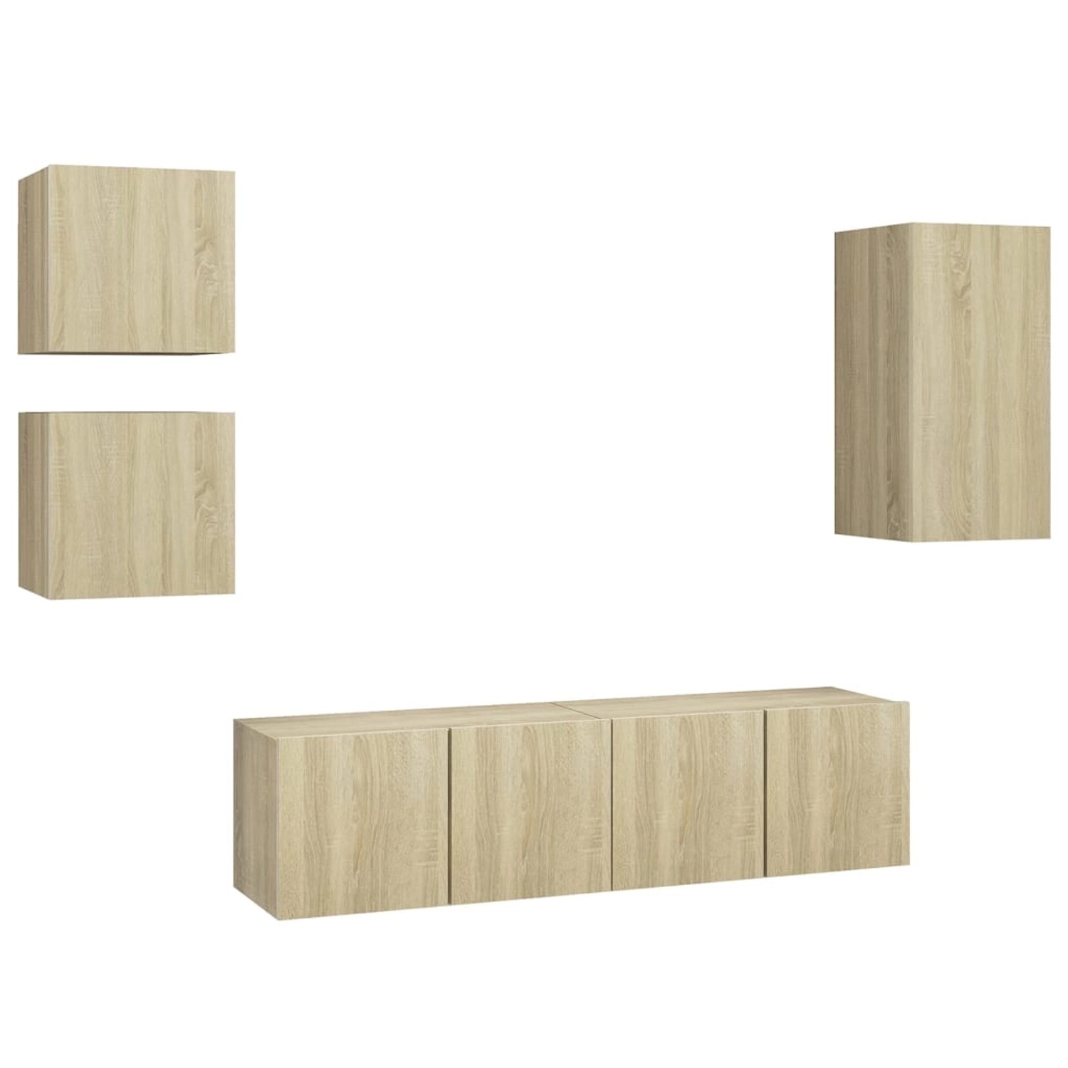 vidaXL 5-tlg. TV-Schrank-Set Sonoma-Eiche Holzwerkstoff 6 günstig online kaufen