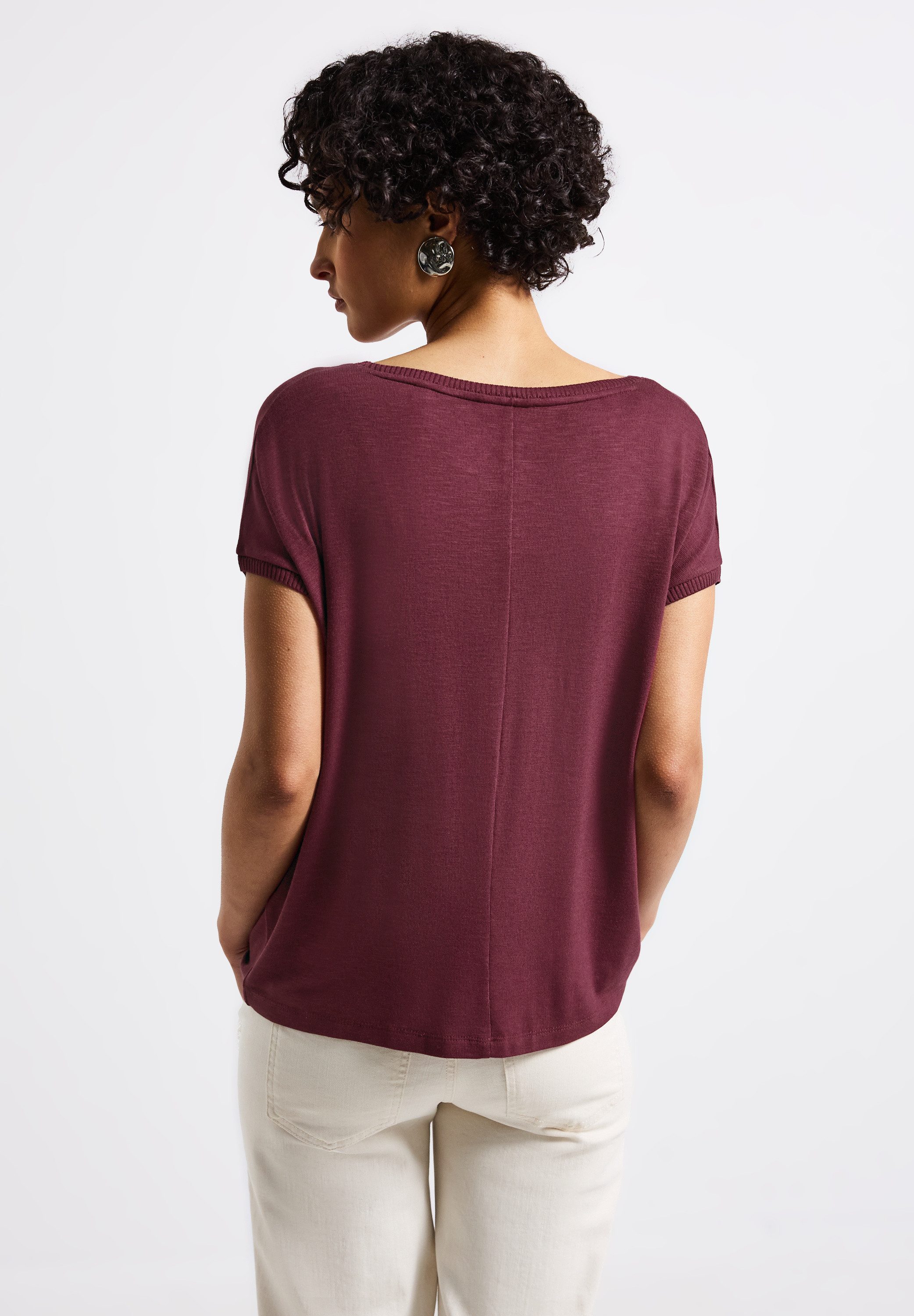 STREET ONE T-Shirt, mit Materialmix günstig online kaufen