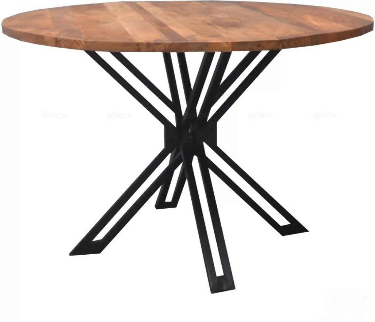 Esstisch Rund Tisch Küchentisch Metall Massiv Design Mangoholz Industrial L günstig online kaufen