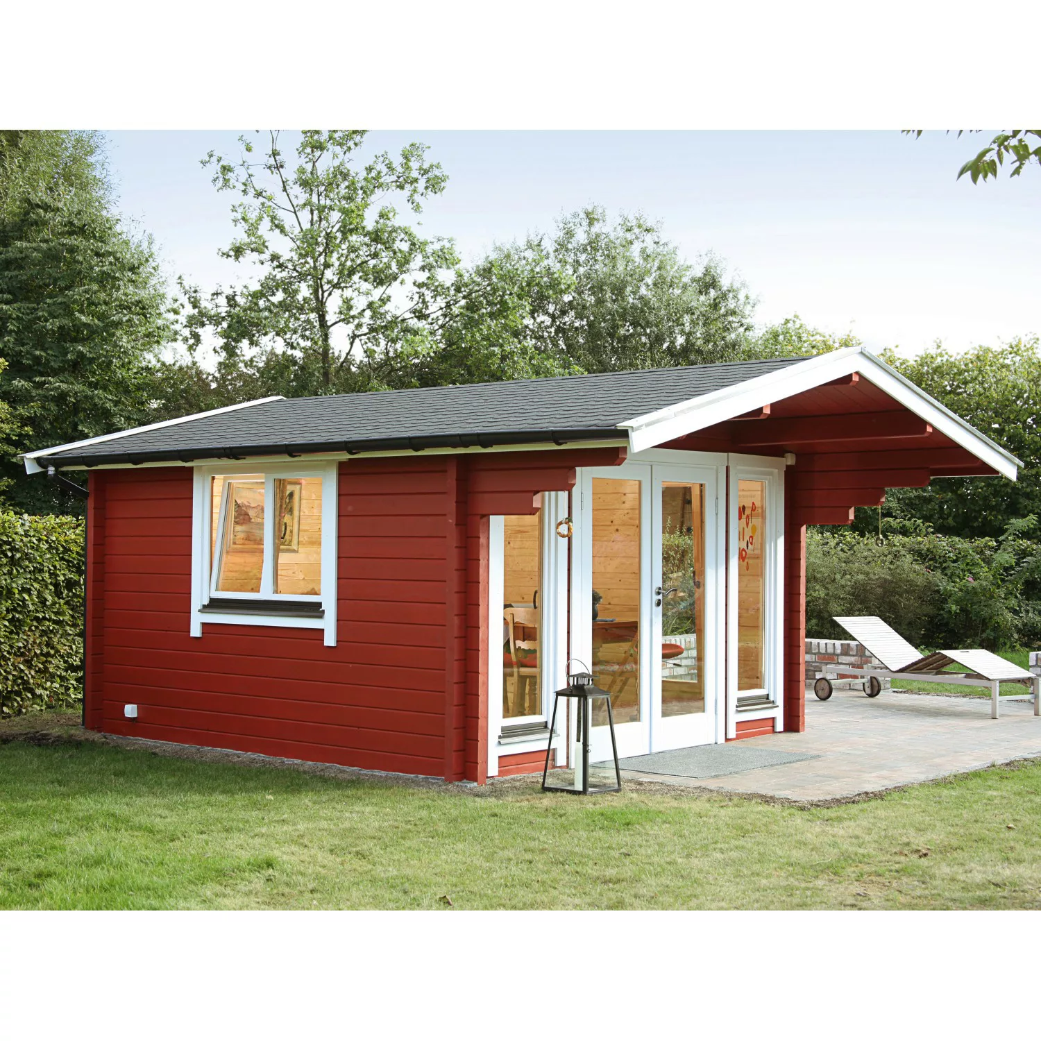 Wolff Finnhaus Holz-Gartenhaus Hammerfest 70-B XL B x T: 360 cm x 360 cm günstig online kaufen