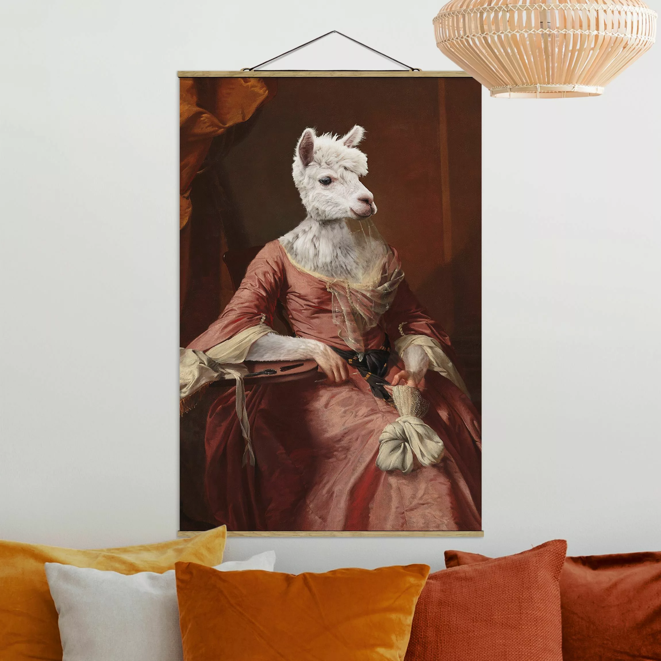 Stoffbild mit Posterleisten Lady Alpaca günstig online kaufen