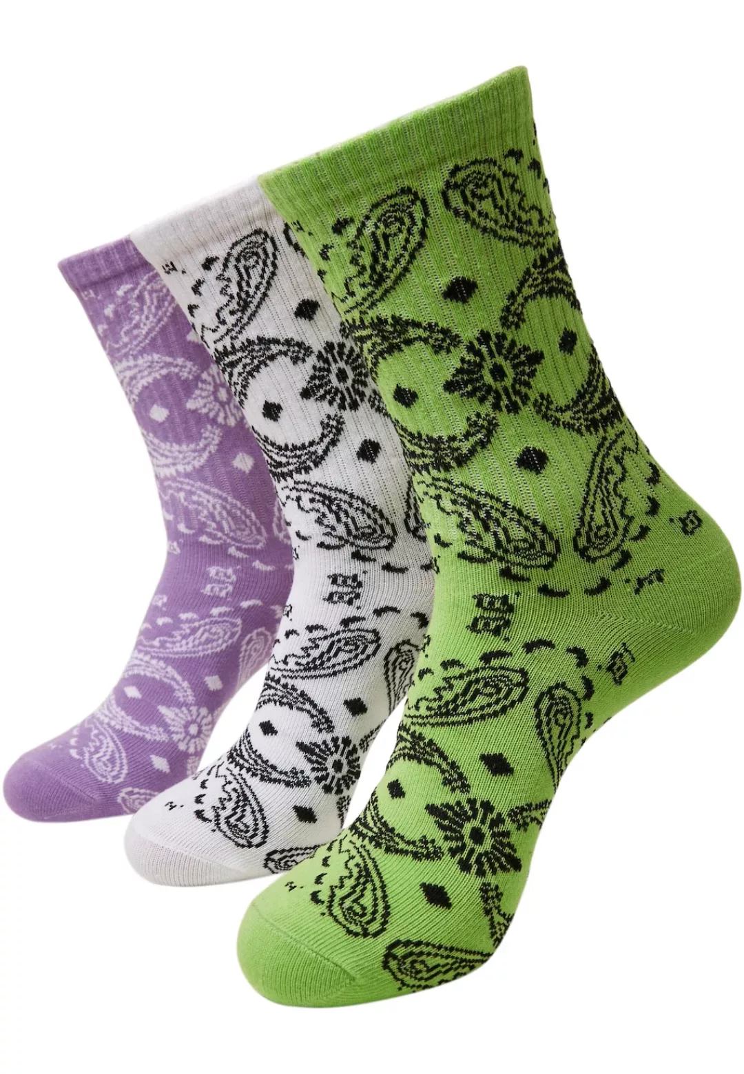 URBAN CLASSICS Basicsocken "Urban Classics Unisex Bandana Pattern Socks 3-P günstig online kaufen