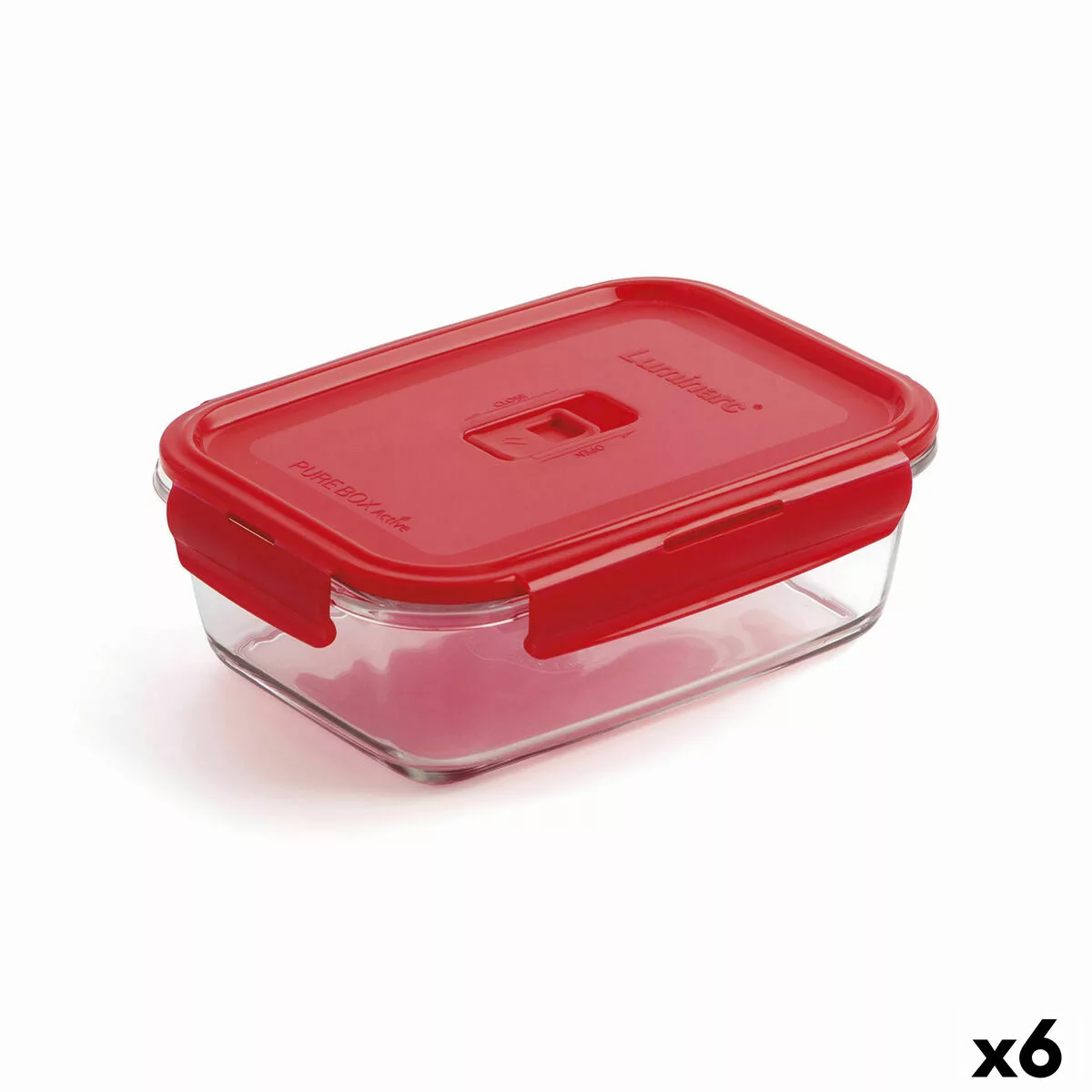 Lunchbox Hermetisch Luminarc Pure Box Rot 16 X 11 Cm 820 Ml Glas (6 Stück) günstig online kaufen