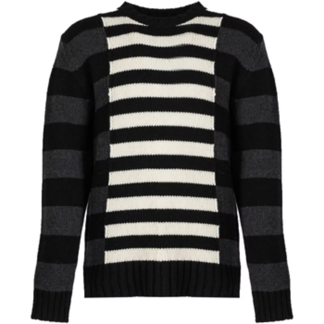 Les Hommes  Pullover LLK113-654U | Wool Stripes Round Neck Jumper günstig online kaufen