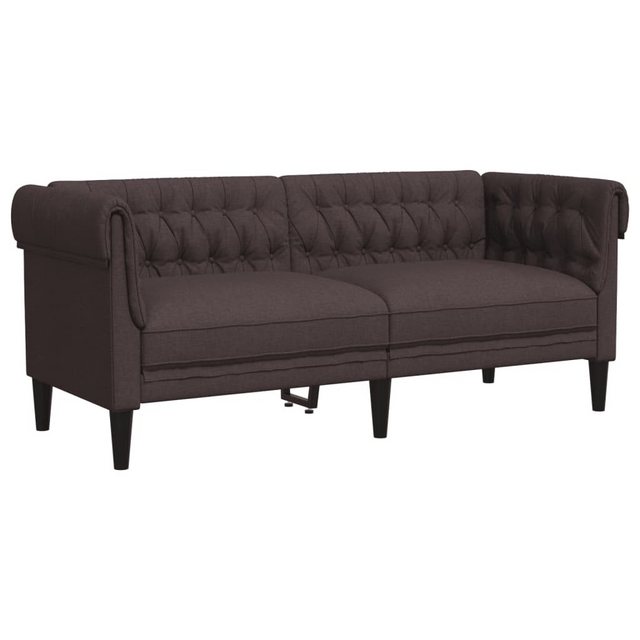 vidaXL Sofa Chesterfield-Sofa 2-Sitzer Dunkelbraun Stoff günstig online kaufen