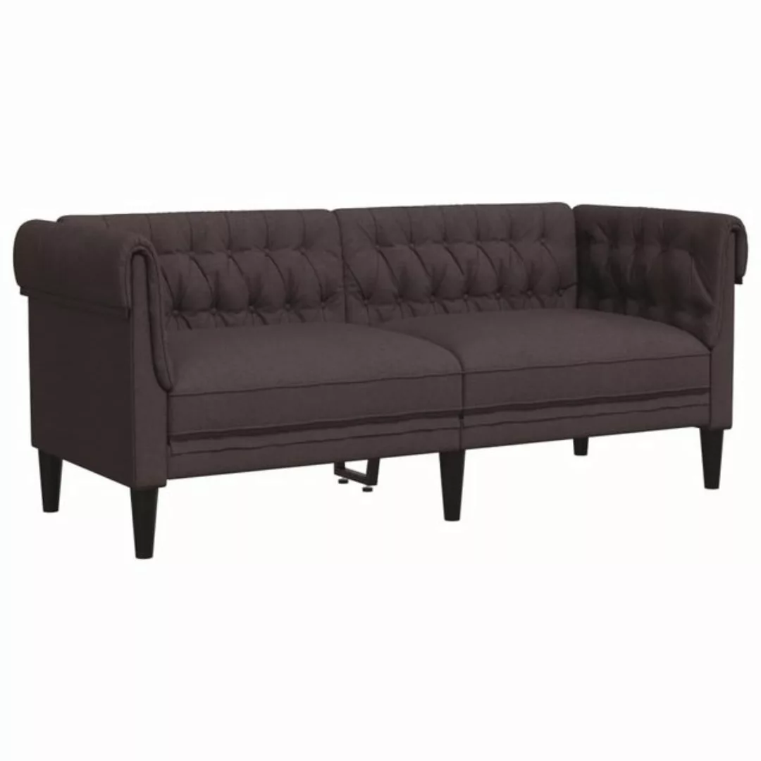 vidaXL Chesterfield-Sofa, Chesterfield-Sofa 2-Sitzer Dunkelbraun Stoff günstig online kaufen