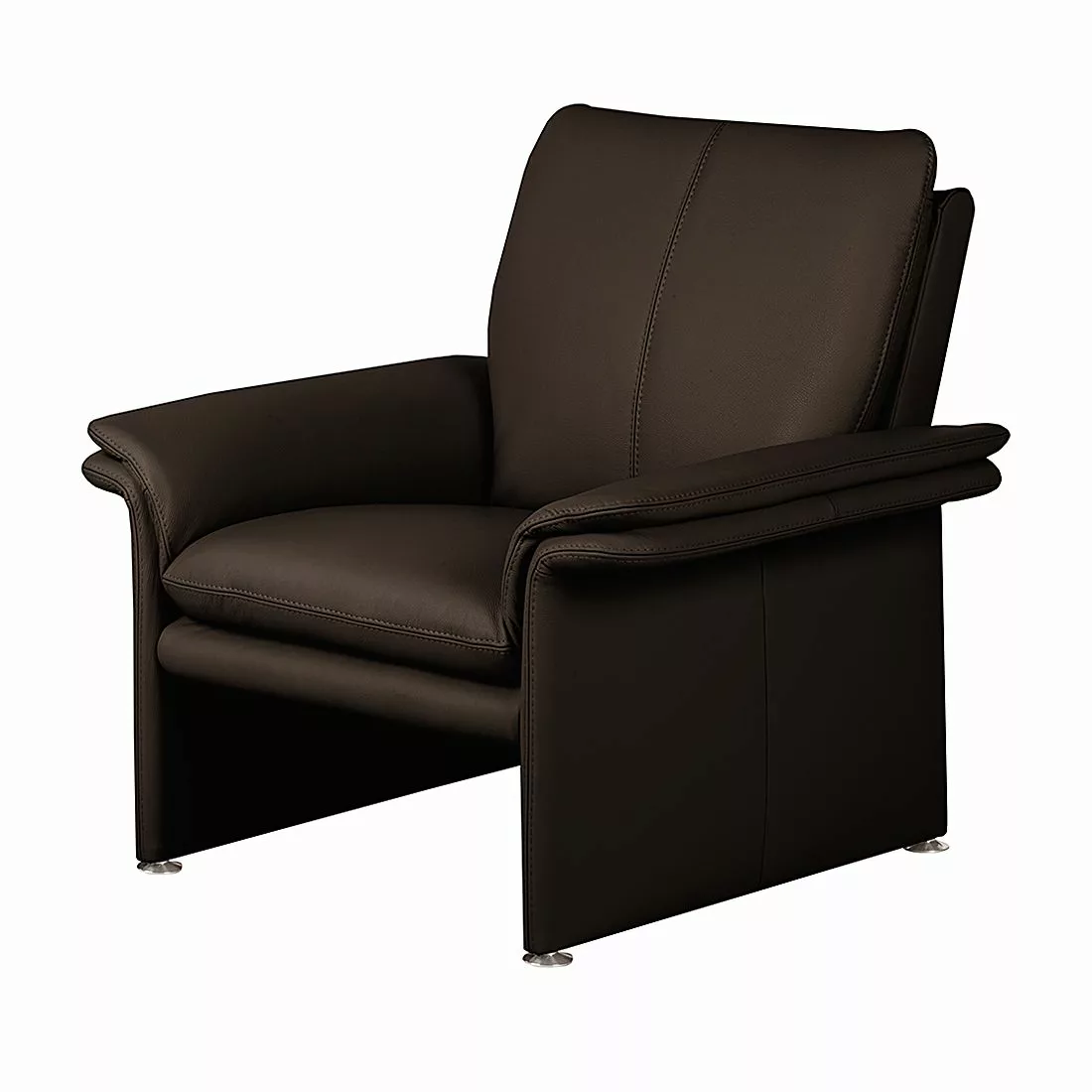 home24 Modoform Sessel Capri Dunkelbraun Echtleder 95x90x88 cm (BxHxT) günstig online kaufen