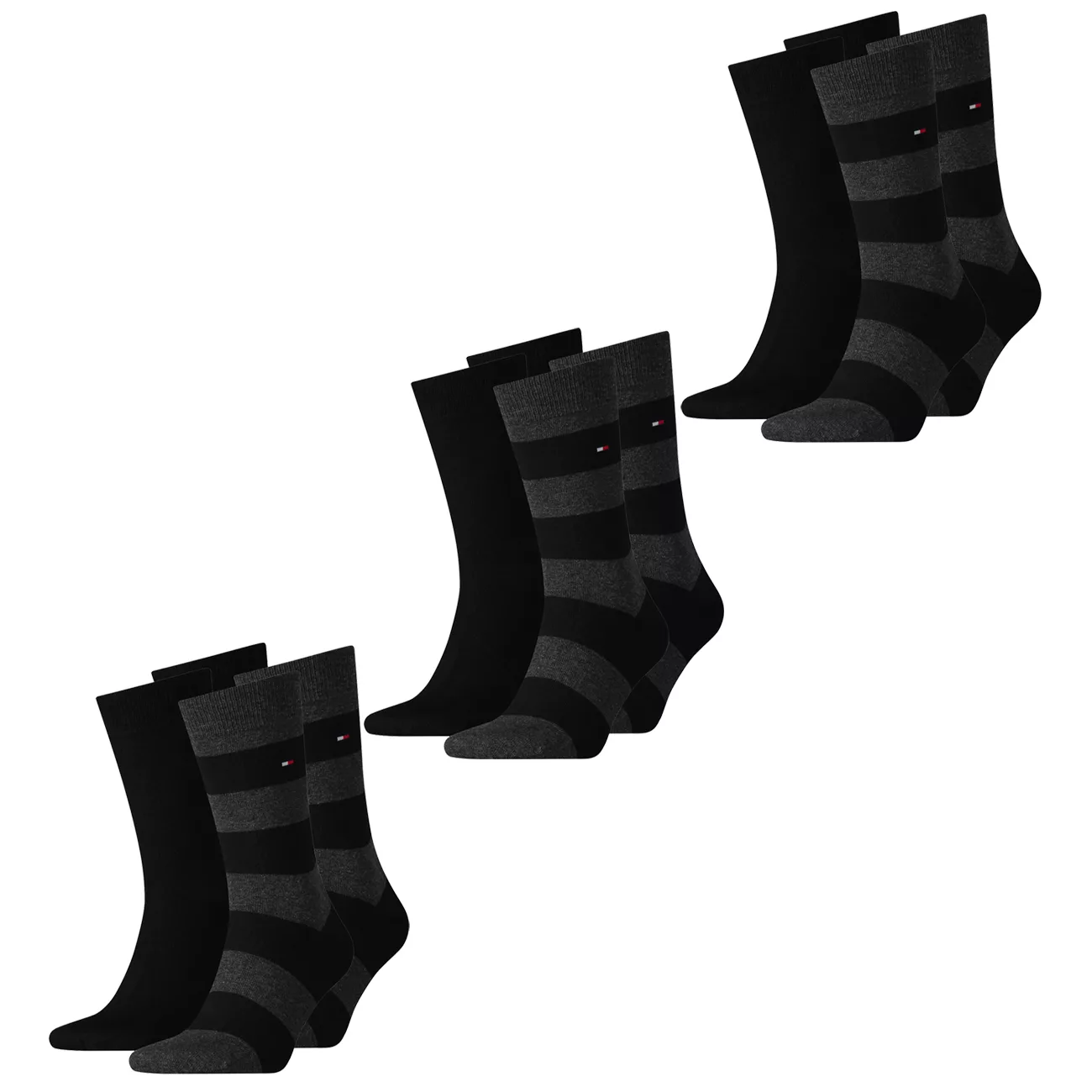 Tommy Hilfiger Herren Socken RUGBY SOCK Einfarbig Gestreift Baumwolle - 4er günstig online kaufen