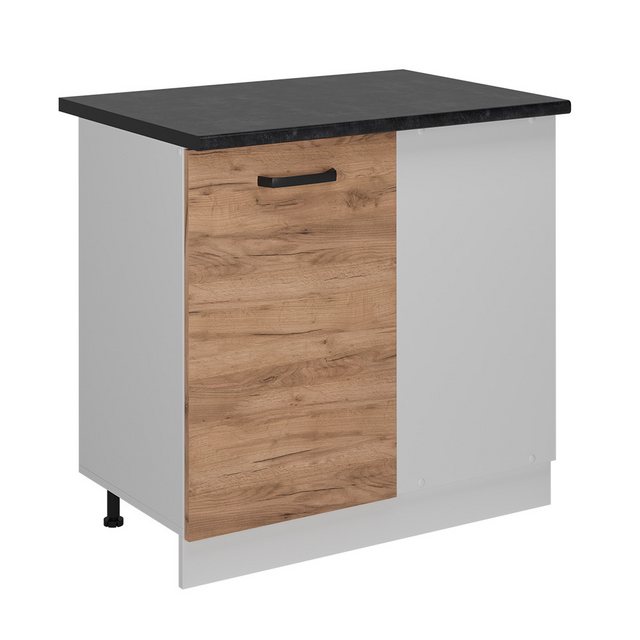 Vicco Eckunterschrank R-Line, Goldkraft Eiche/Weiß, 86 cm AP Anthrazit günstig online kaufen