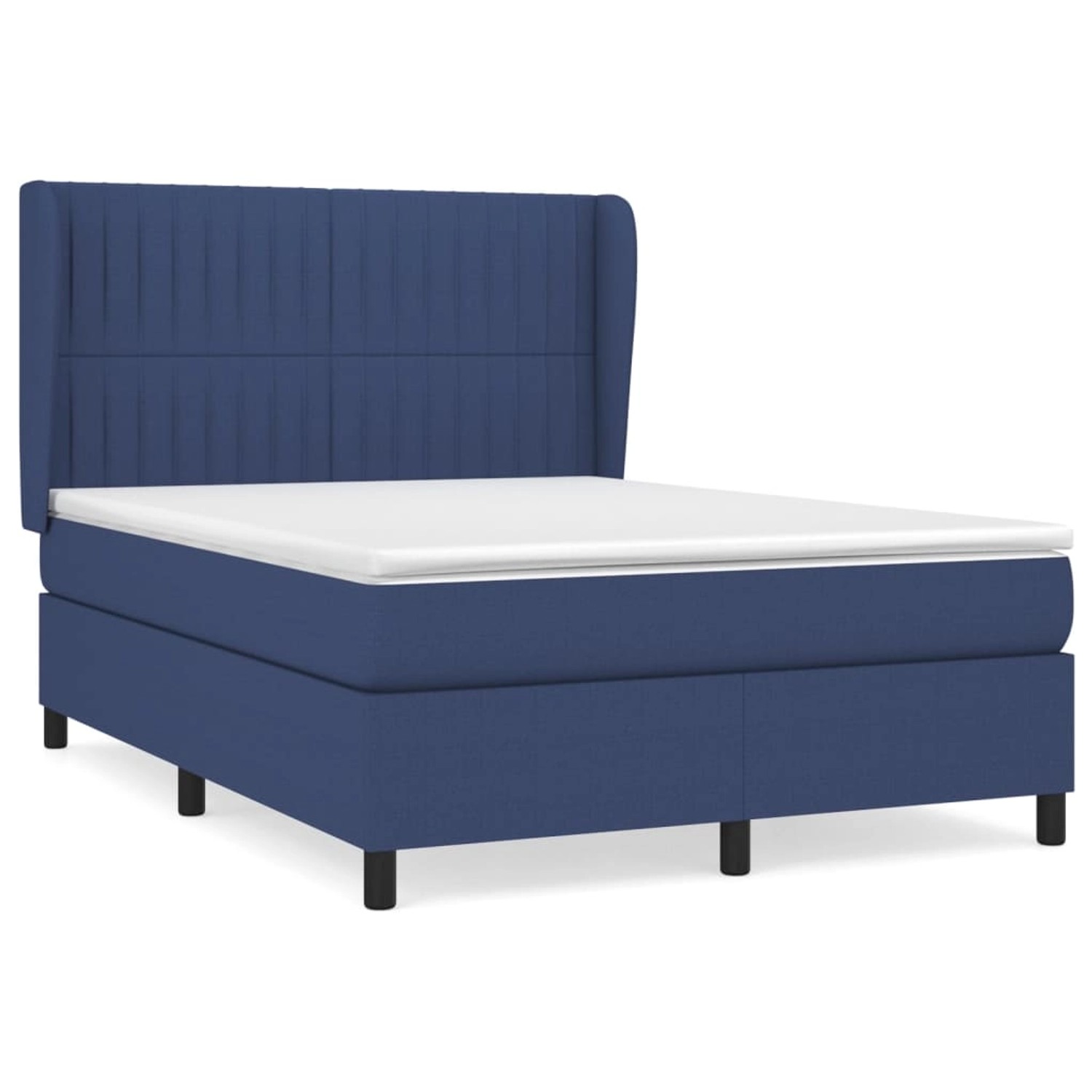 vidaXL Boxspringbett mit Matratze Blau 140x200 cm Stoff1395287 günstig online kaufen