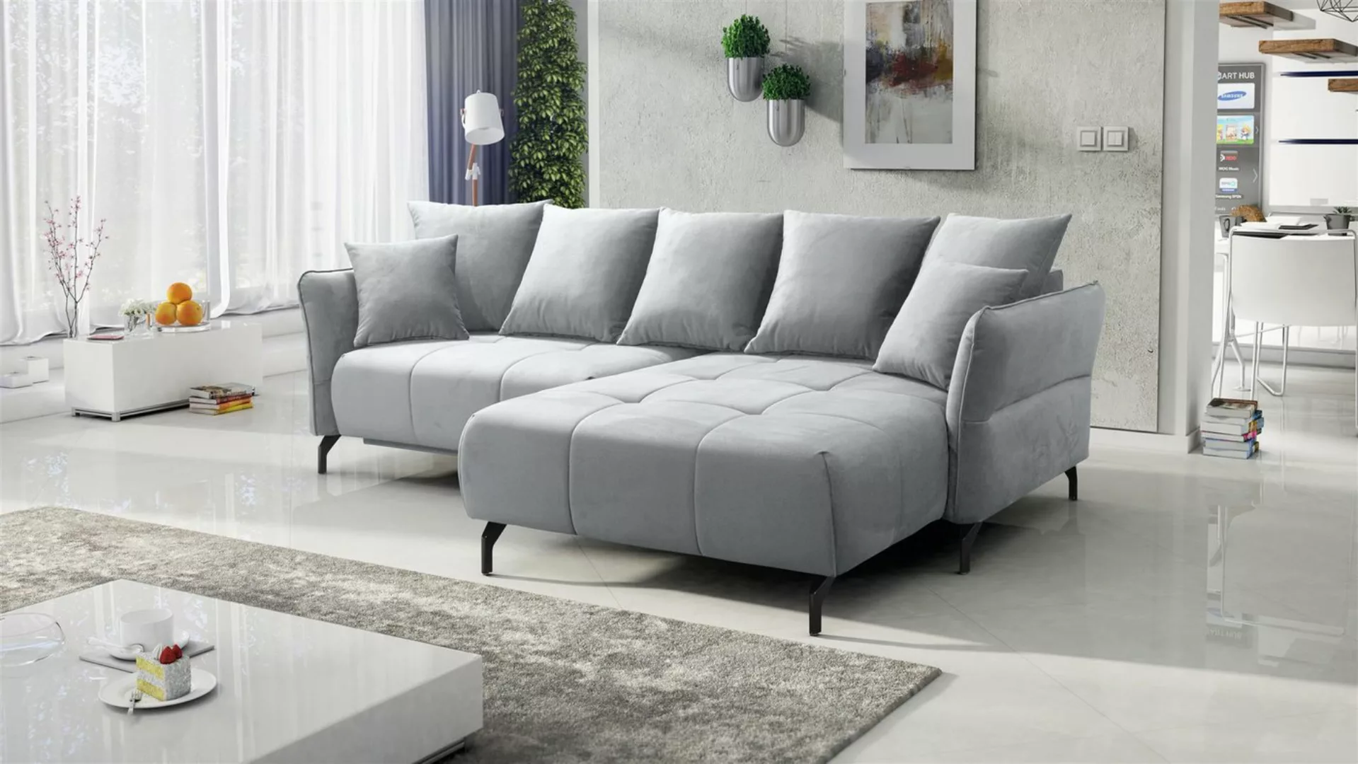 Fun Möbel Ecksofa Schlafsofa Sofa SADIE in Stoff Element, Ottomane Links od günstig online kaufen