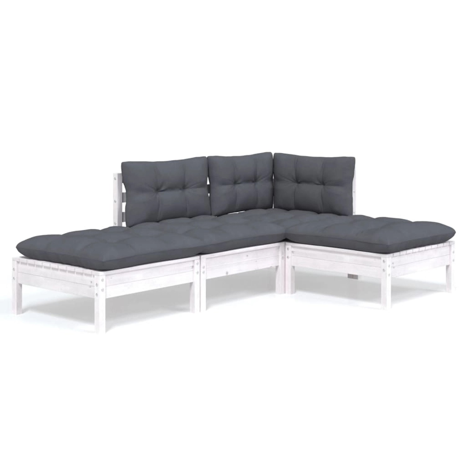 vidaXL 4-tlg Garten-Lounge-Set mit Kissen Kiefer Massivholz Modell 51 günstig online kaufen