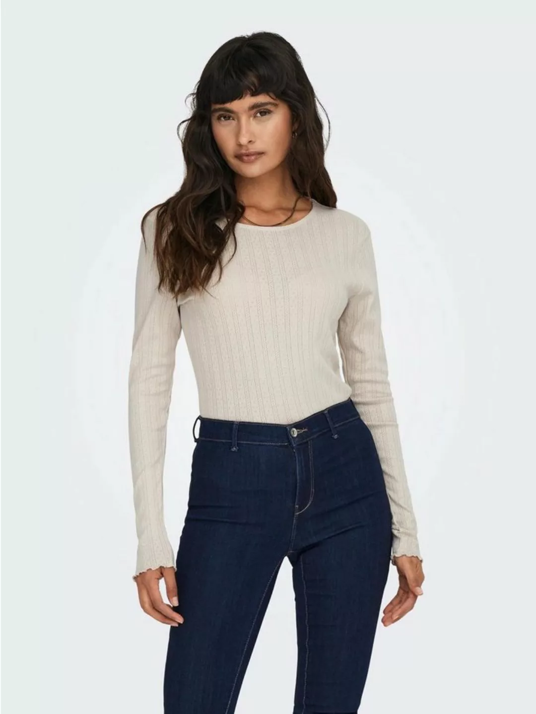 ONLY Longpullover Einfarbiges Langarm Shirt Basic Top ONLCARLOTTA 5599 in B günstig online kaufen